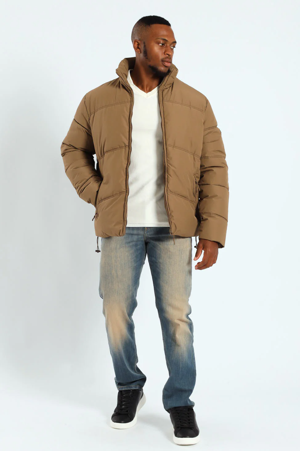 Boxy Fit Puffer - Taupe - Image 7