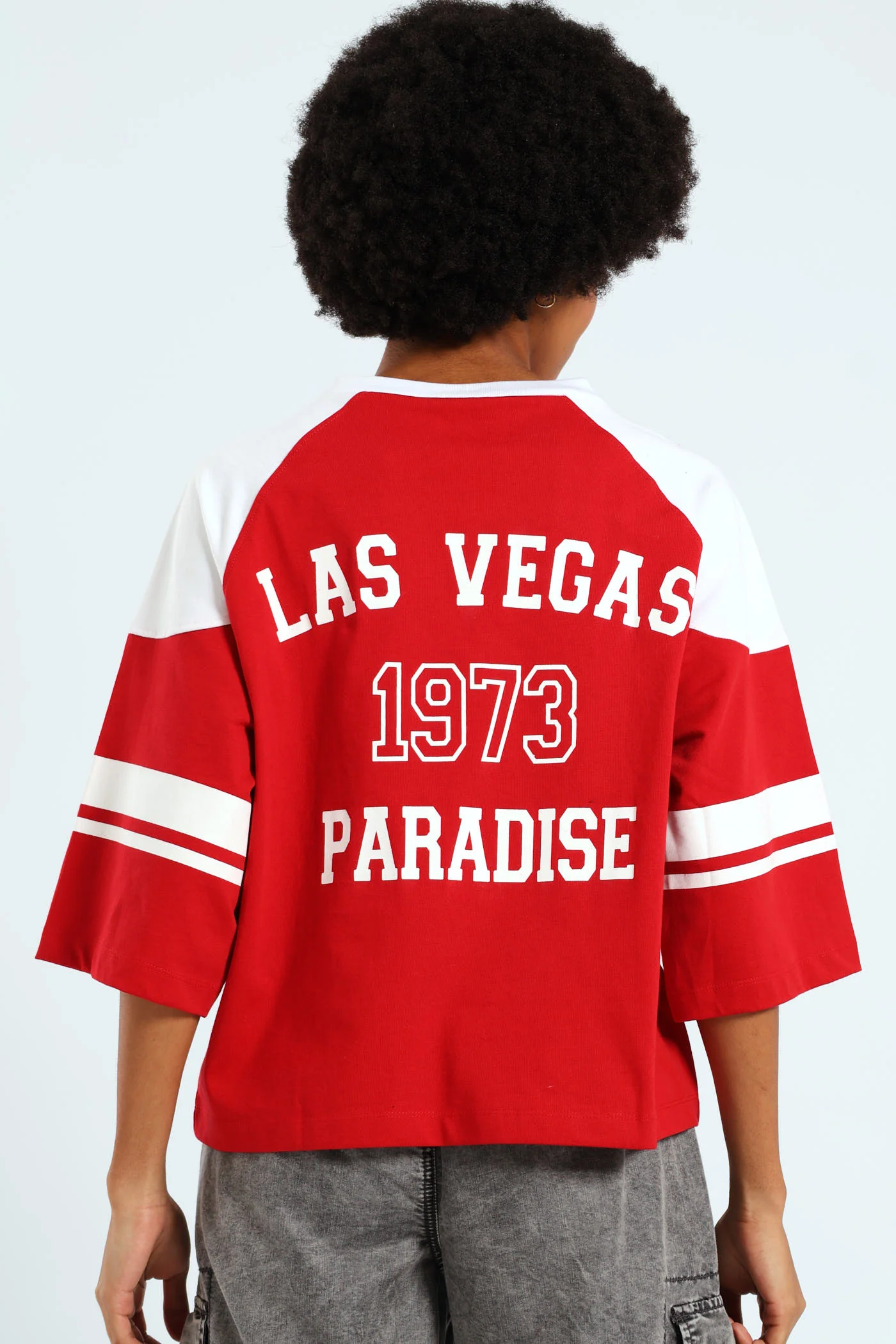 Boxy Football Tee - Red - Image 5