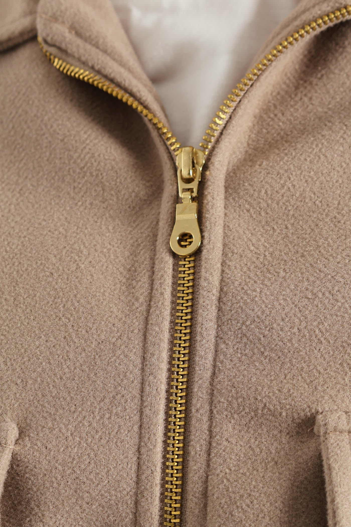 Boxy Melton Zip Up Trucker Jacket - Oatmeal Melange - Image 7