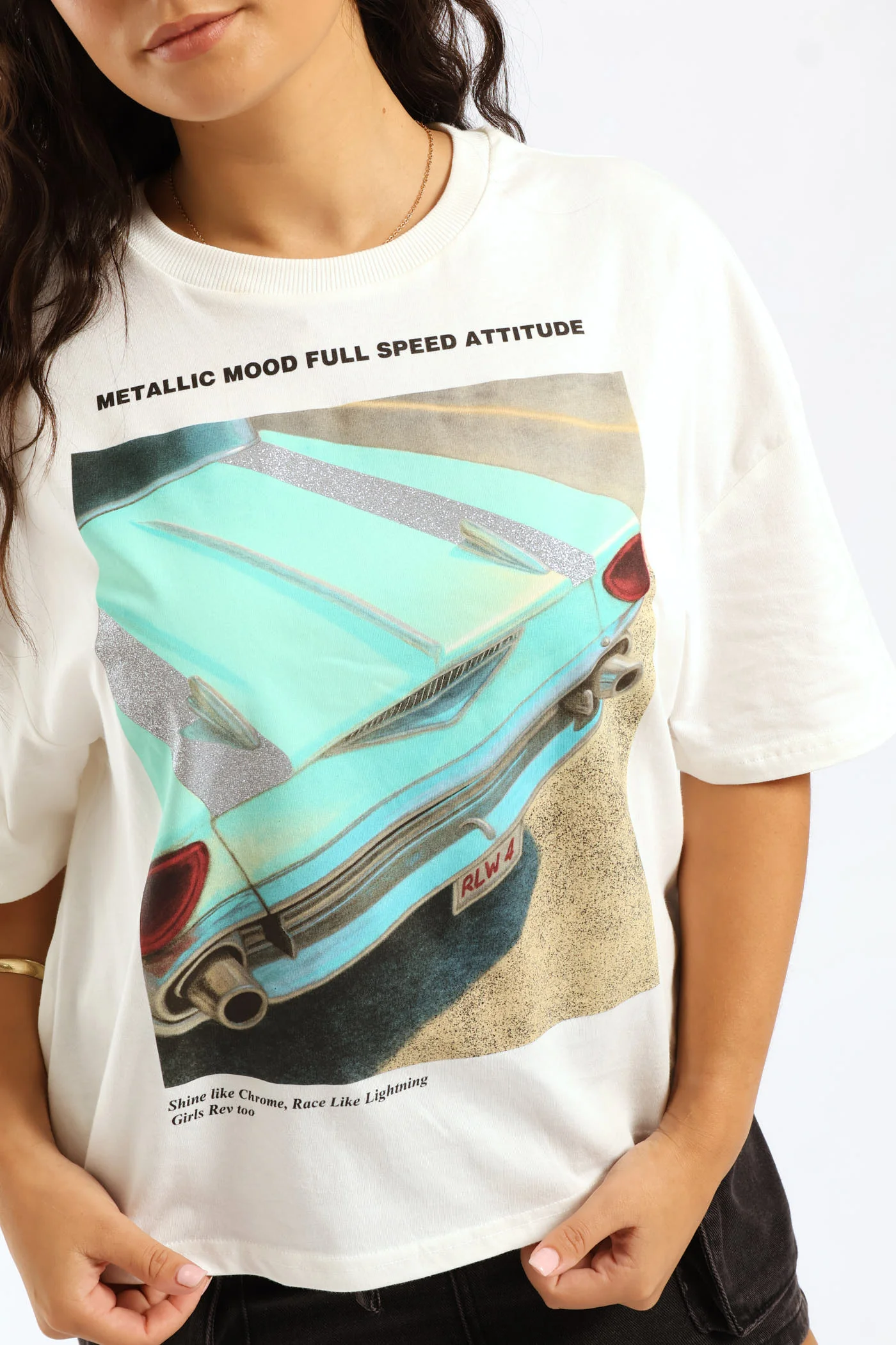 Boxy Ride Over Sized Tee - White - Image 2