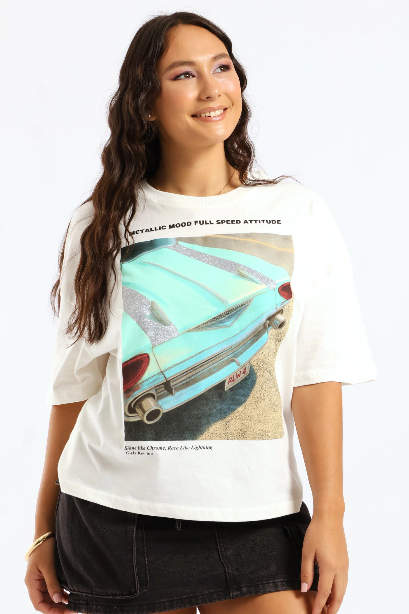 Boxy Ride Over Sized Tee - White - Image 3