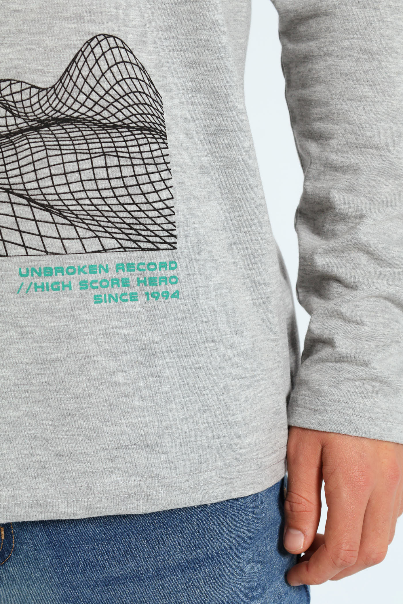 Boys 2 Pack Long Sleeve Gamer & Soccer Tees - Grey Melange/Black - Image 9