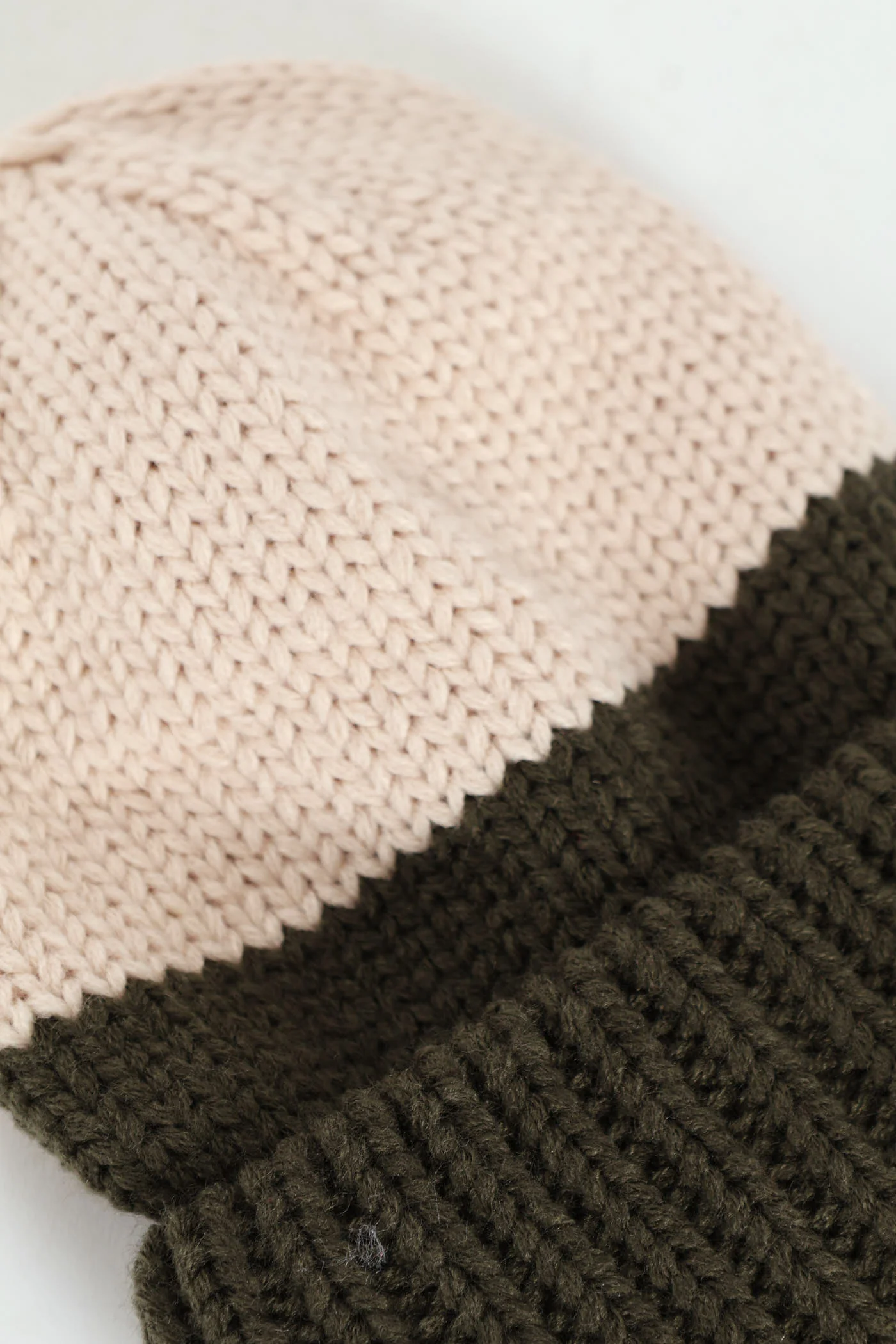 Boys 2 Tone Beanie - Olive - Image 2