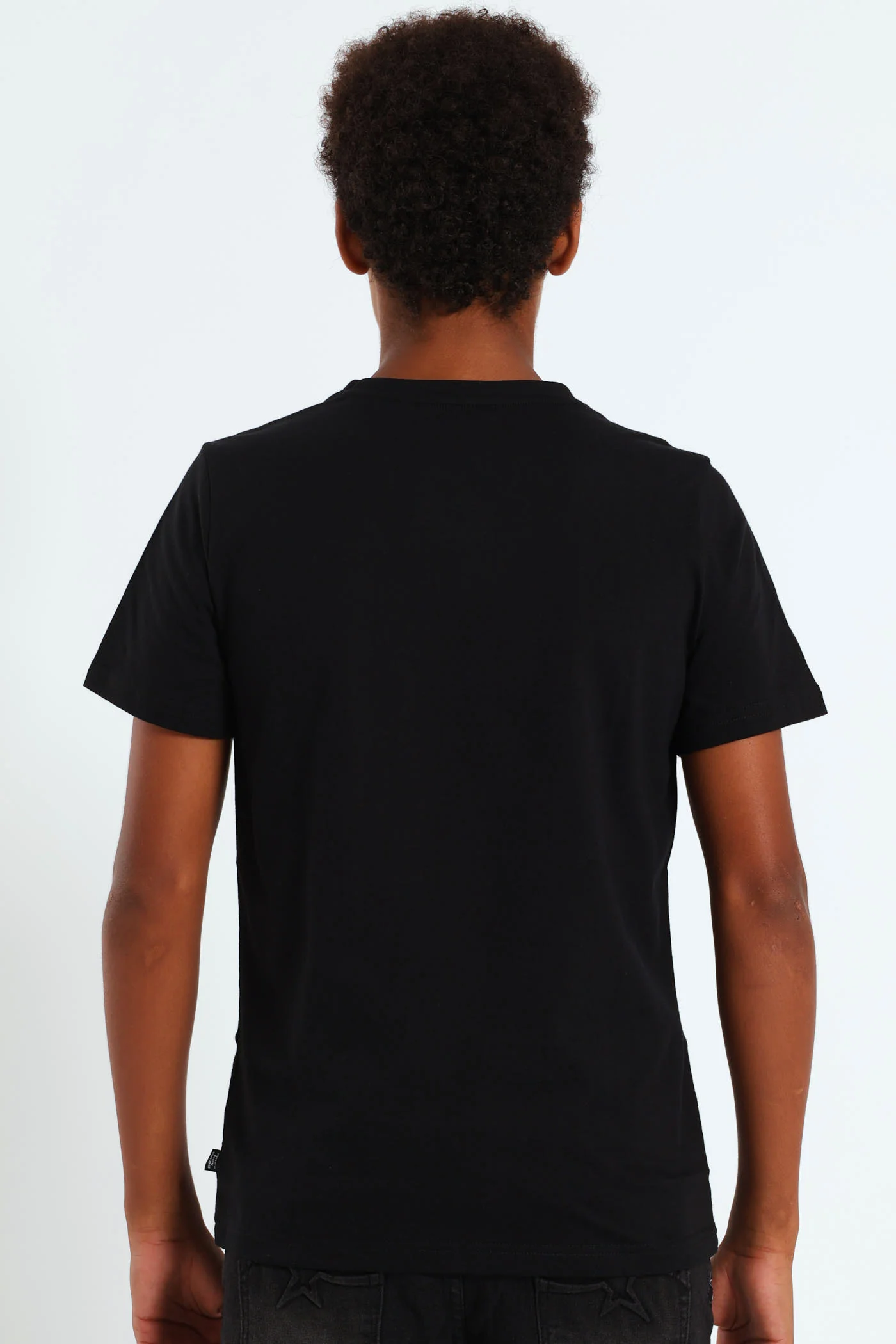 Boys 2 Tone Logo Tee - Black - Image 3