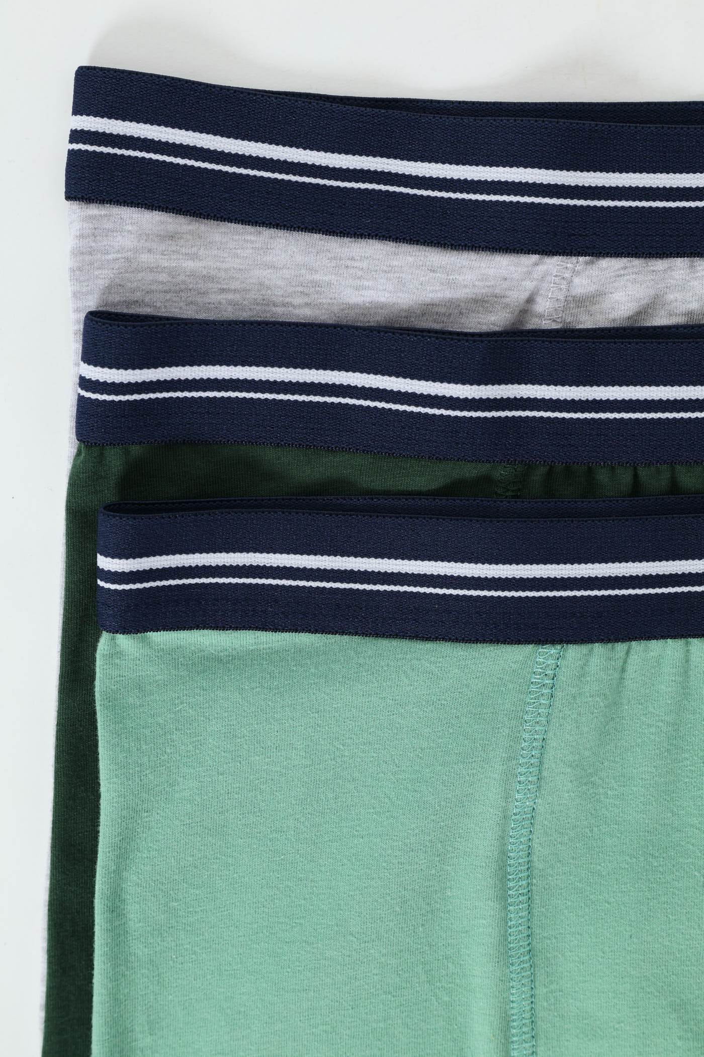 Boys 3 Pack Plain Boxers - Green - Image 2