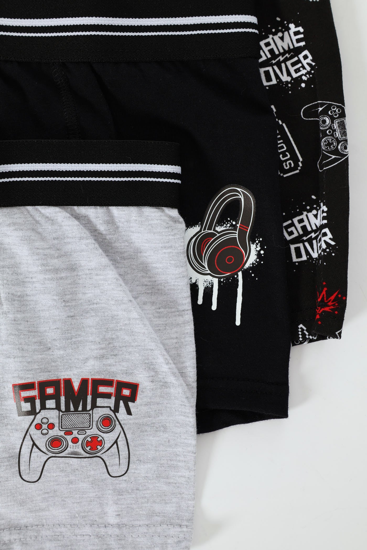 Boys 3 Pack Printed Gamer Boxers - Black - Image 3
