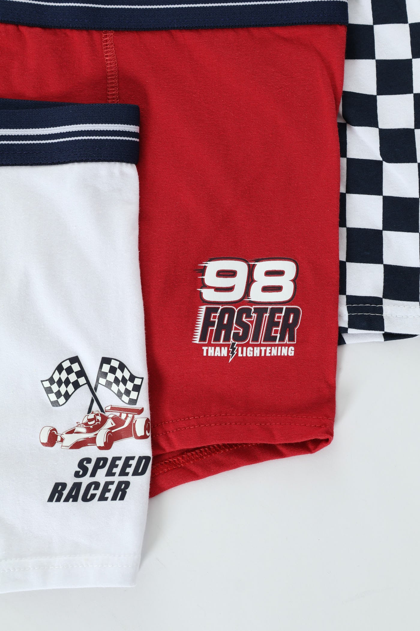 Boys 3 Pack Printed Racer Check Boxers - Image 3