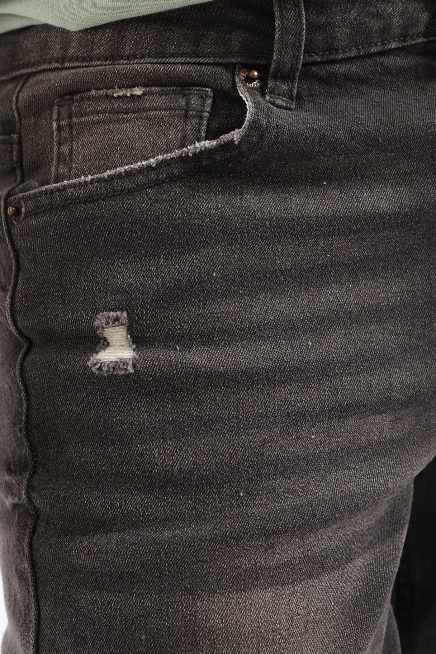 Boys Abraised Slim Denim Jean - Grey Wash - Image 6