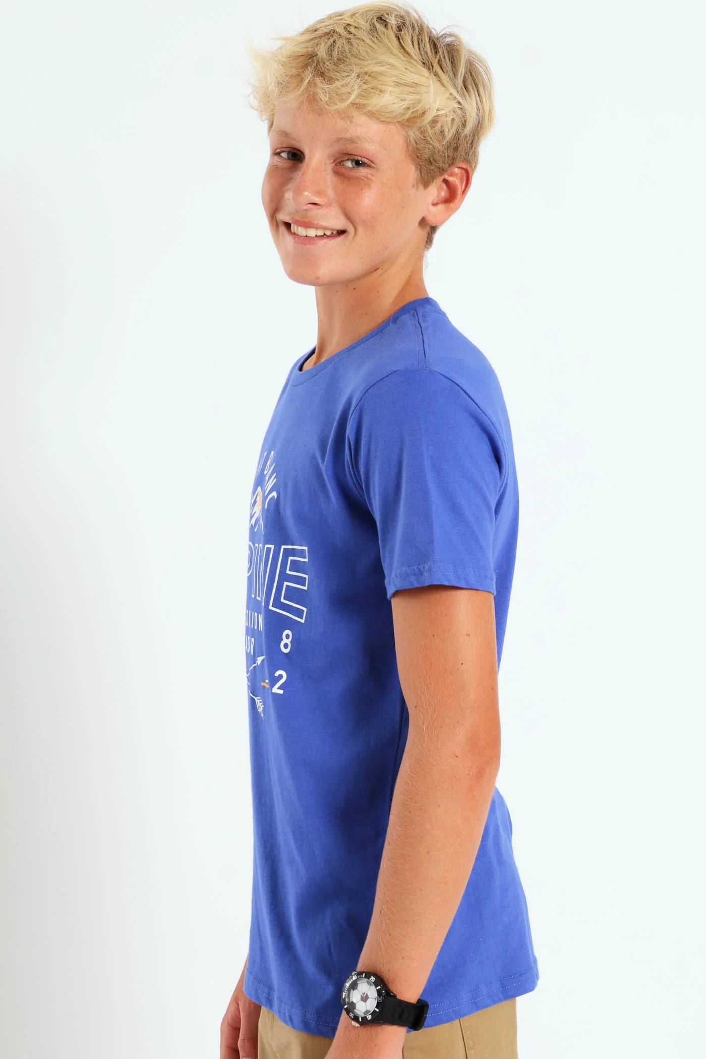 Boys Alpine Print Tee - Blue - Image 2