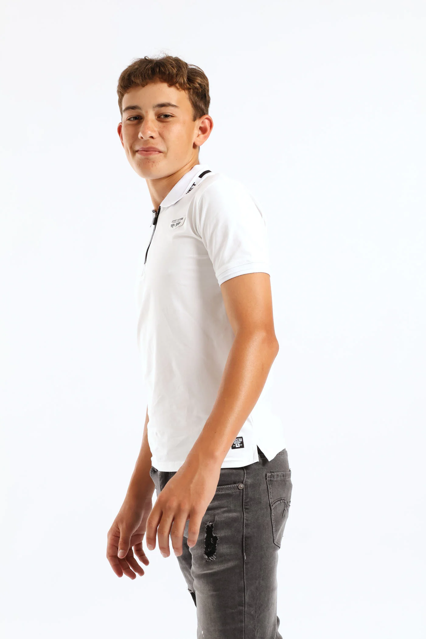 Boys Asura Zip Golfer - White - Image 4