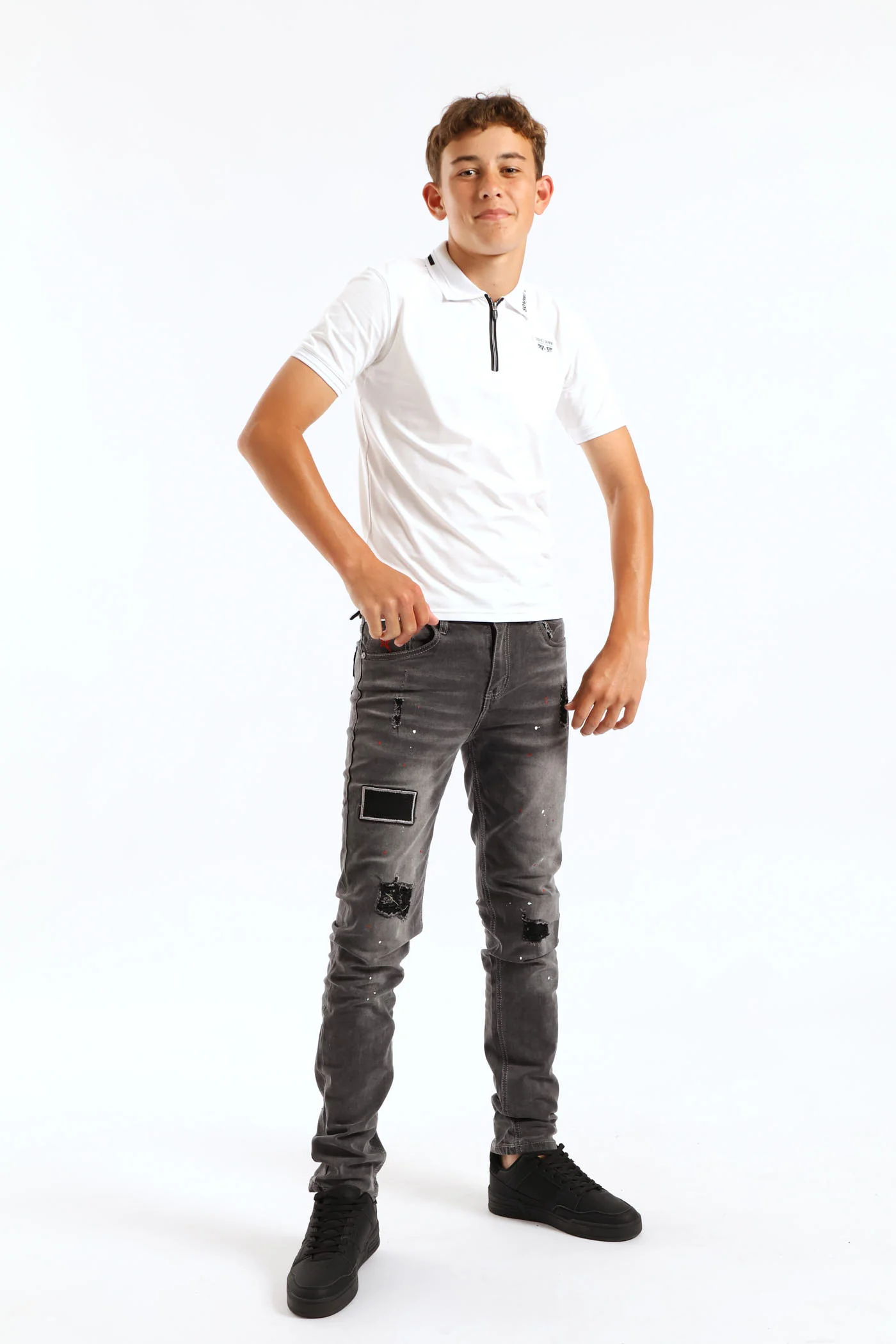 Boys Asura Zip Golfer - White - Image 5