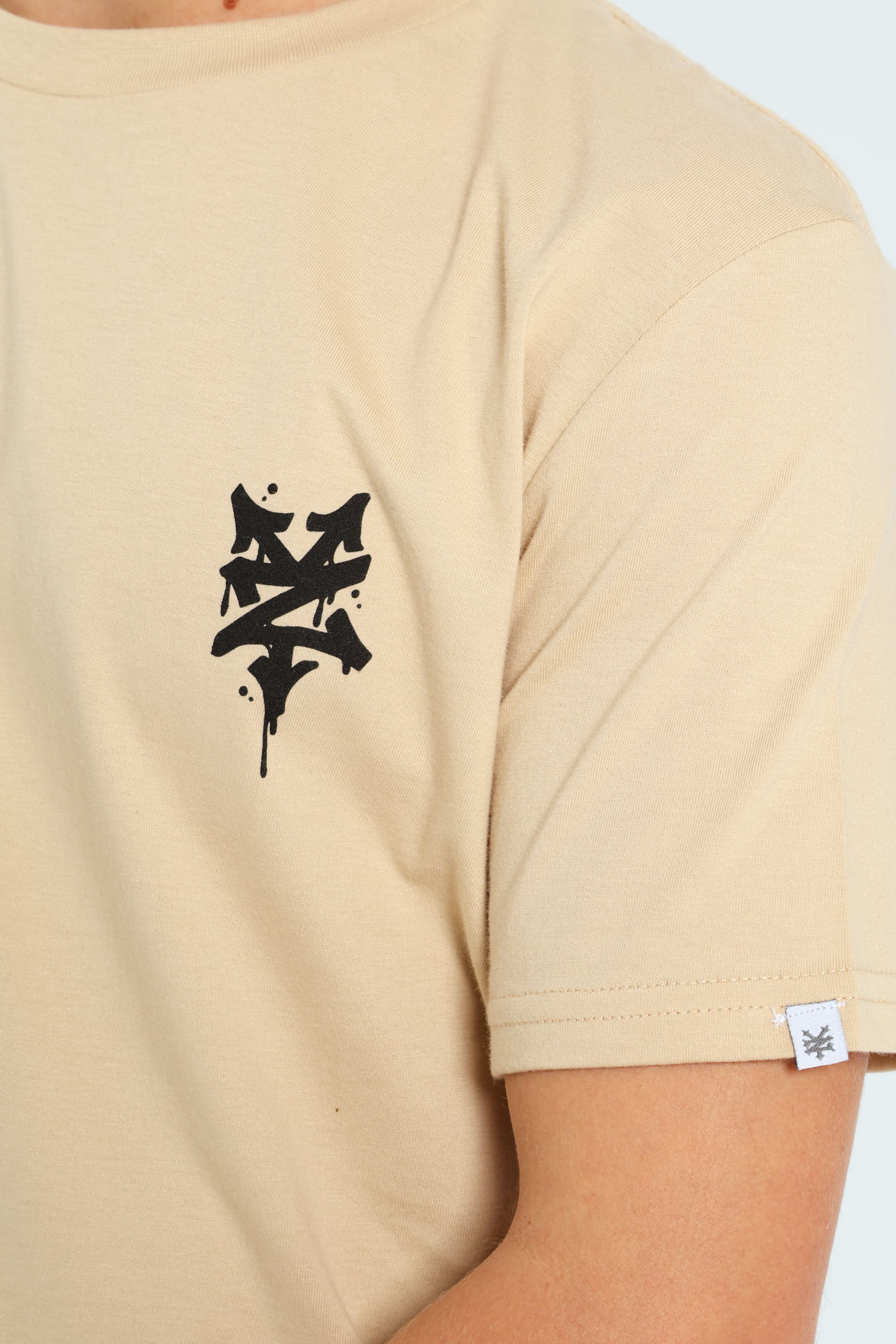 Boys Back Print Tee - Stone - Image 4
