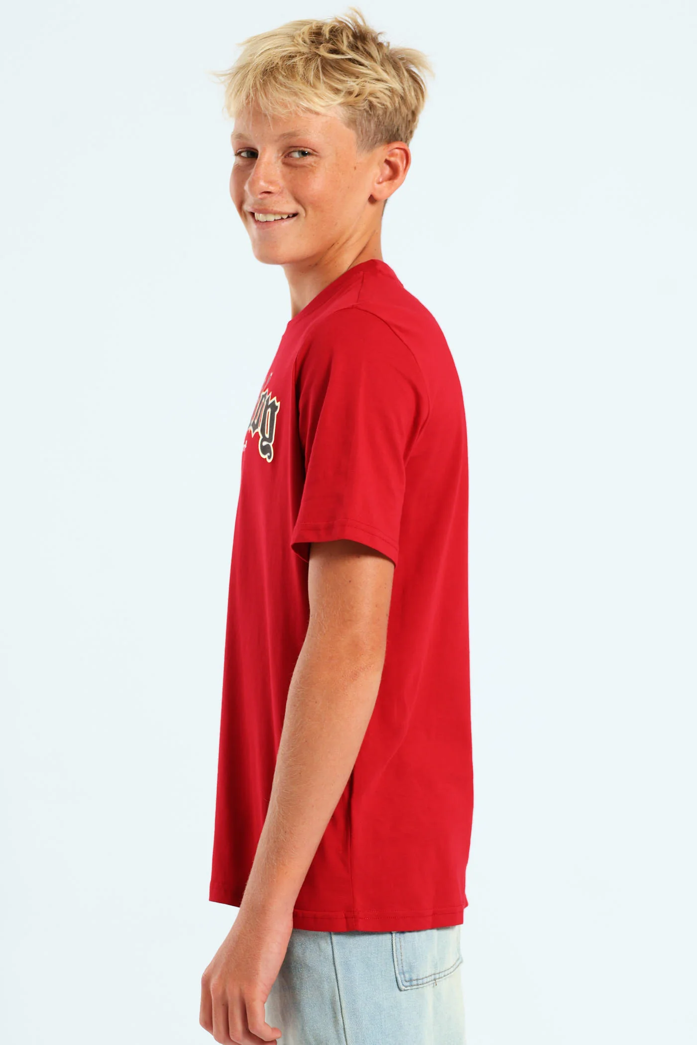 Boys Badboy Gothic Eye Tee - Red - Image 3