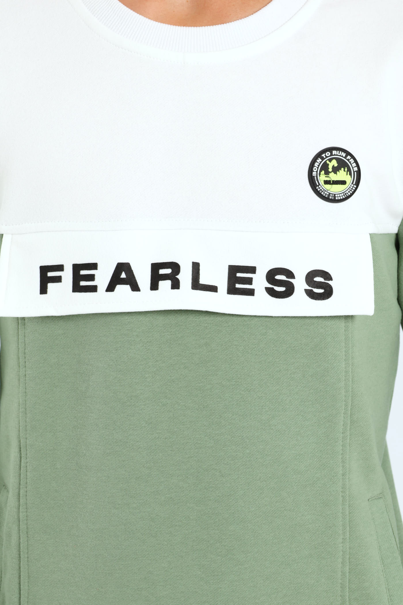 Boys Badge Crew Neck Top - Sage - Image 2