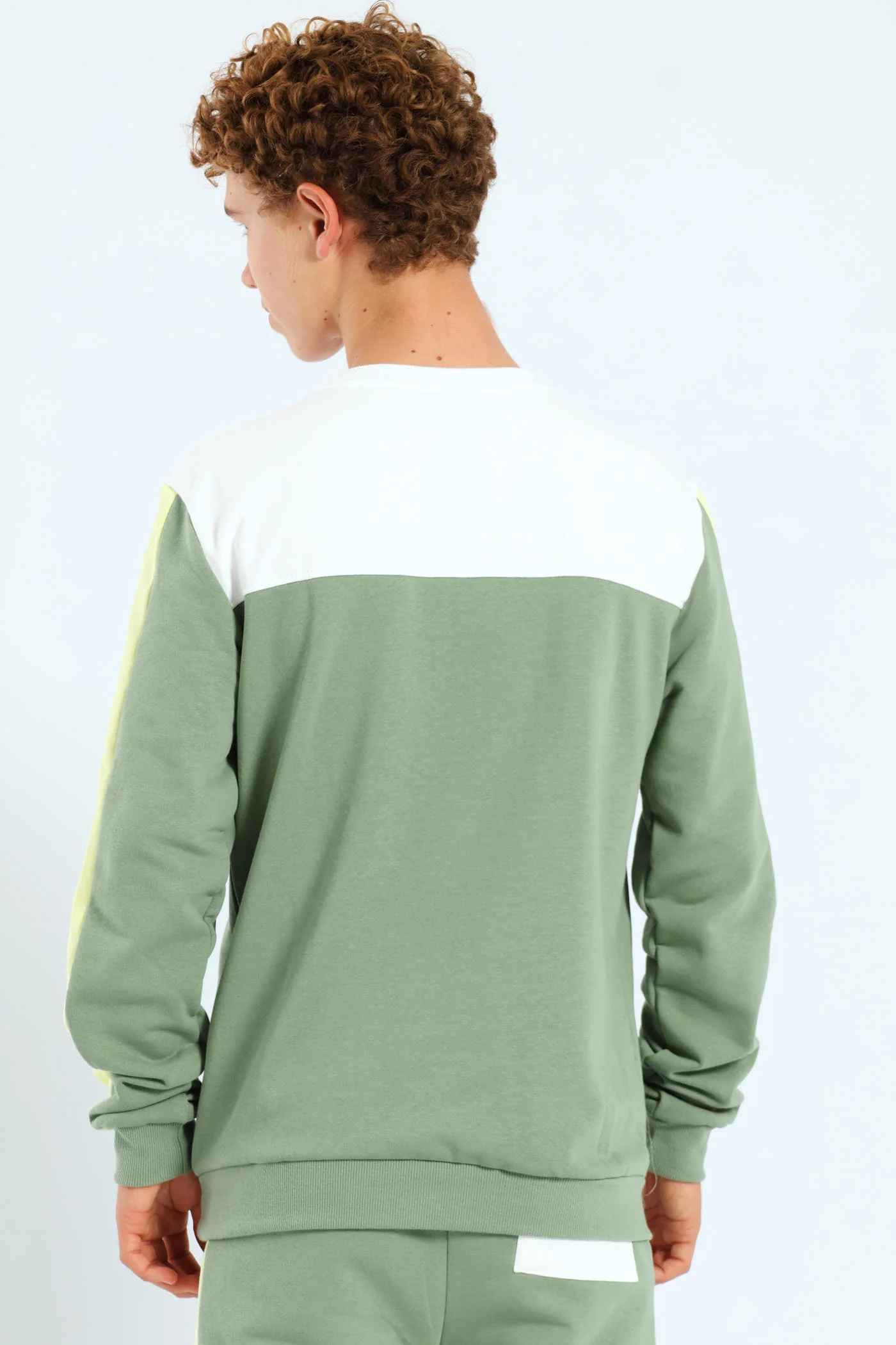 Boys Badge Crew Neck Top - Sage - Image 5