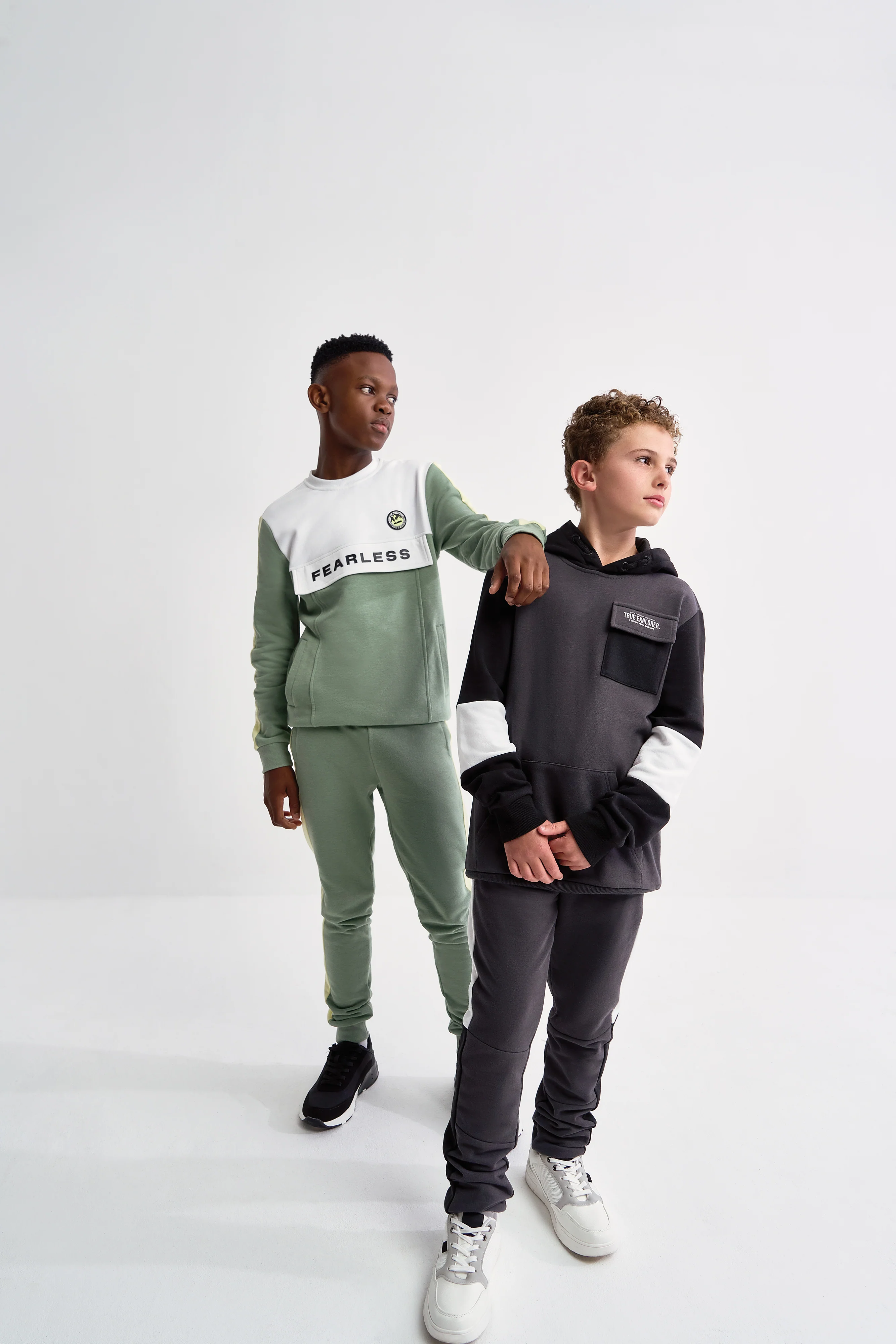 Boys Badge Crew Neck Top - Sage - Image 6