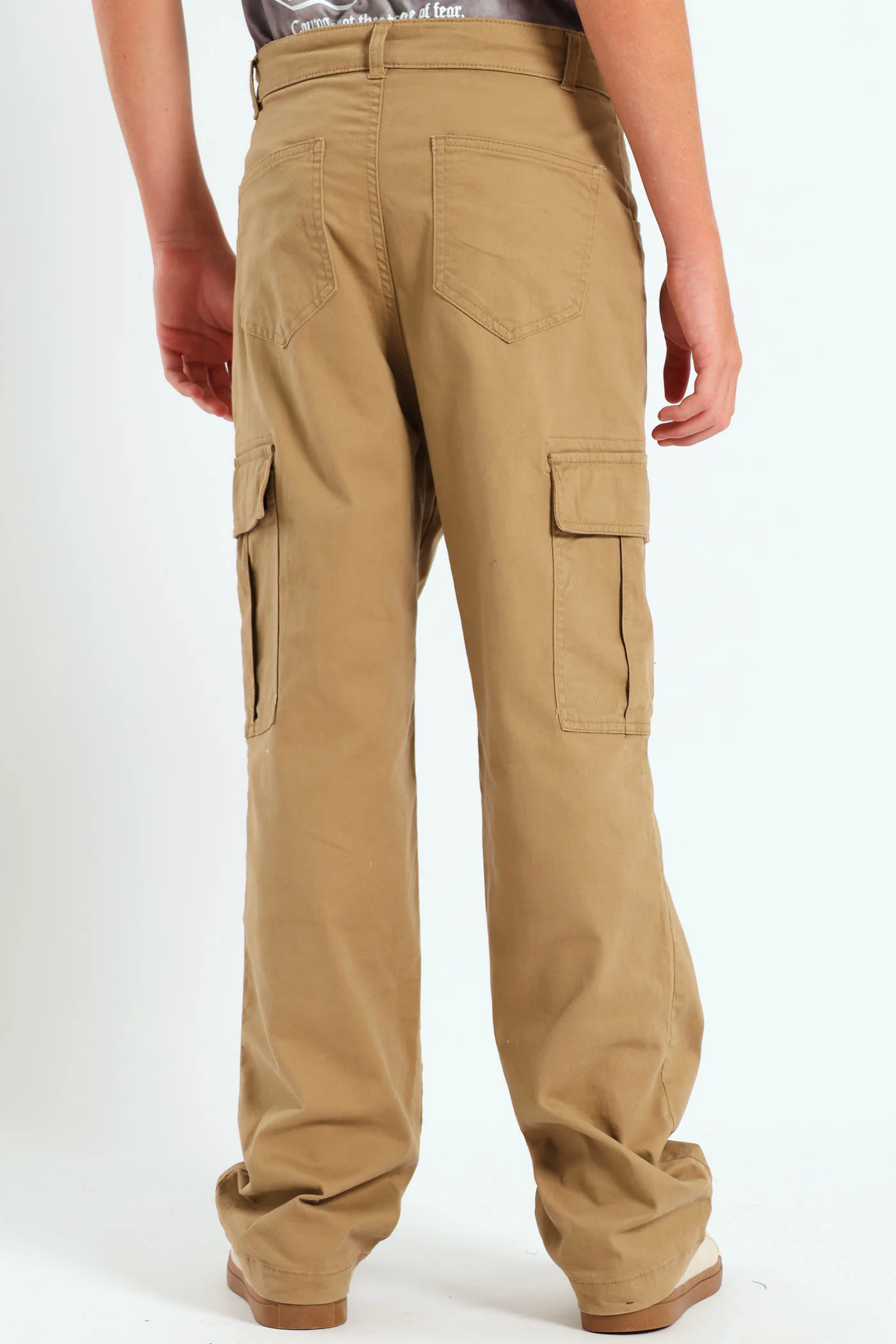 Boys Baggy Cargo Pants - Stone - Image 4