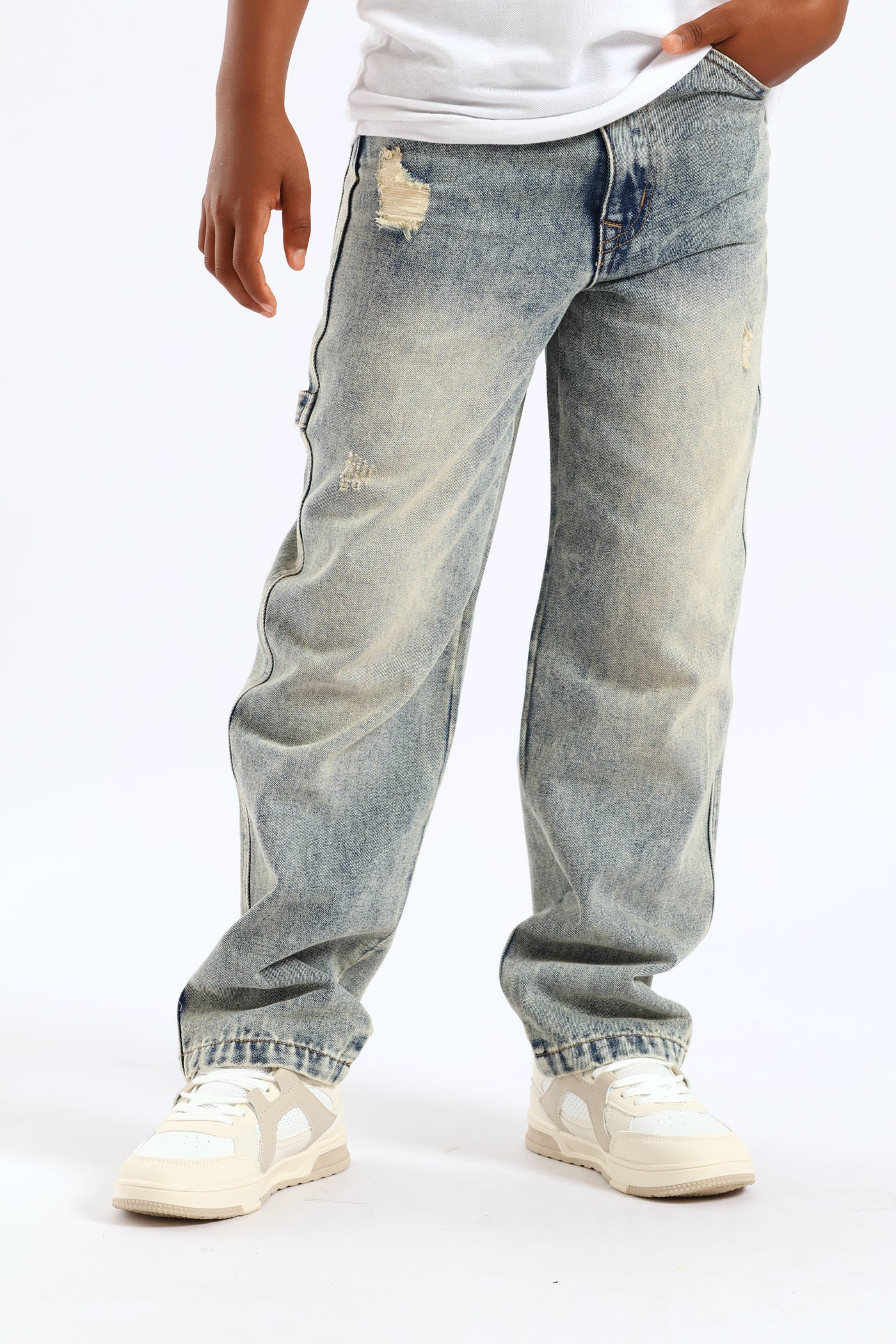 Boys Baggy Carpenter Jean - Blue - Image 2