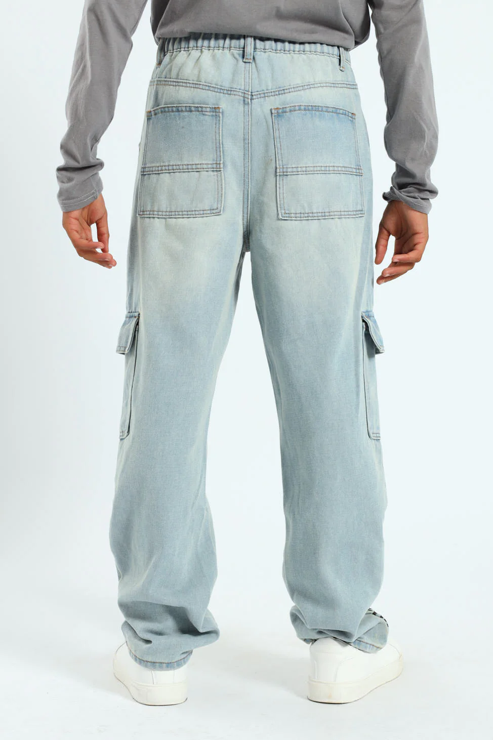 Boys Baggy Grafitti Denim - Stonewash - Image 4