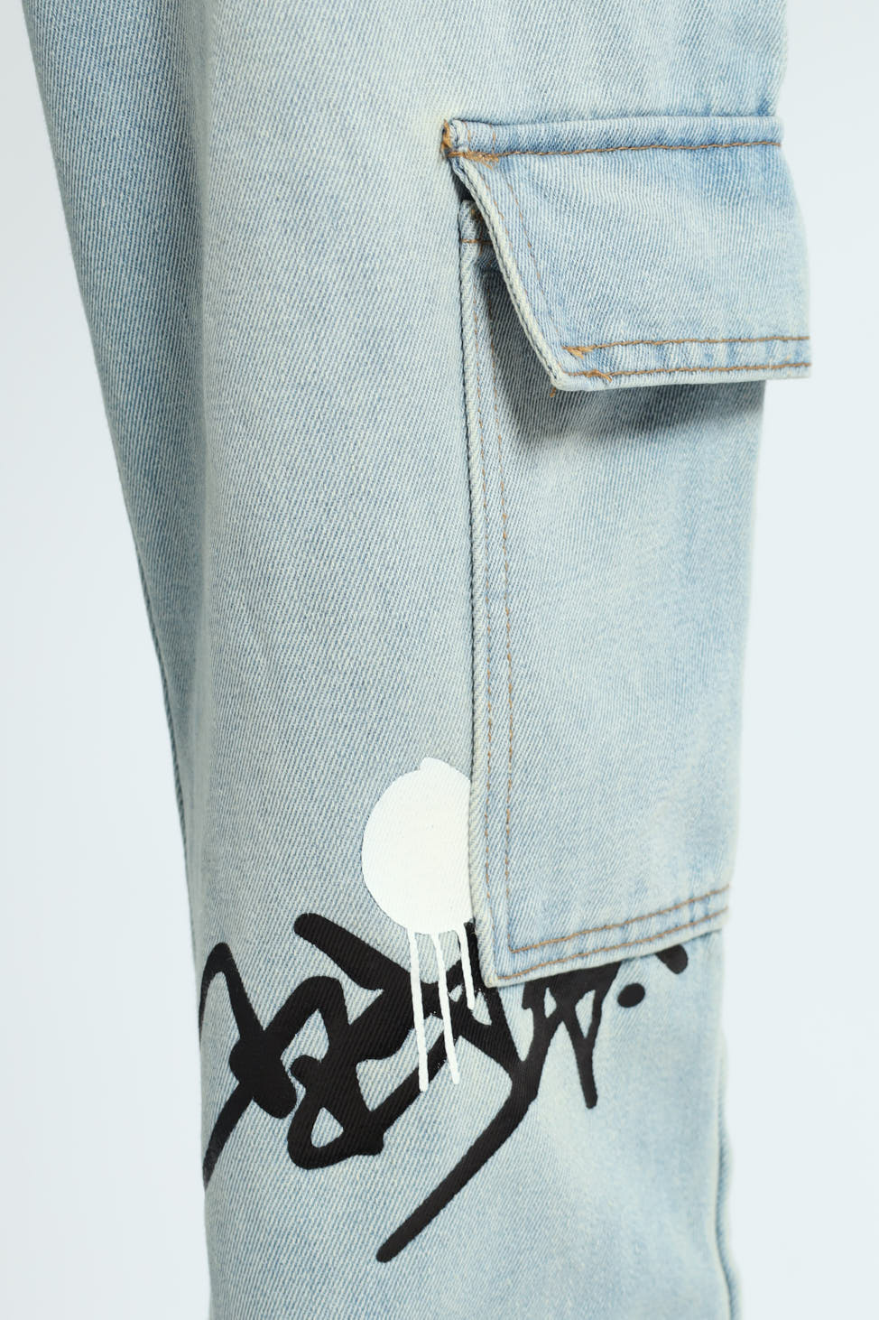 Boys Baggy Grafitti Denim - Stonewash - Image 5