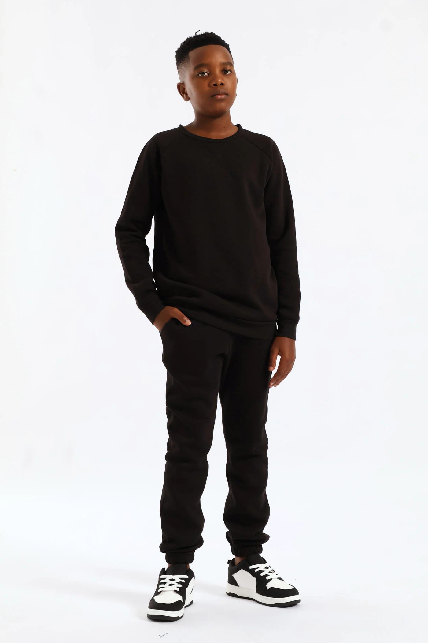 Boys Basic Fleece Jogger - Black - Image 7