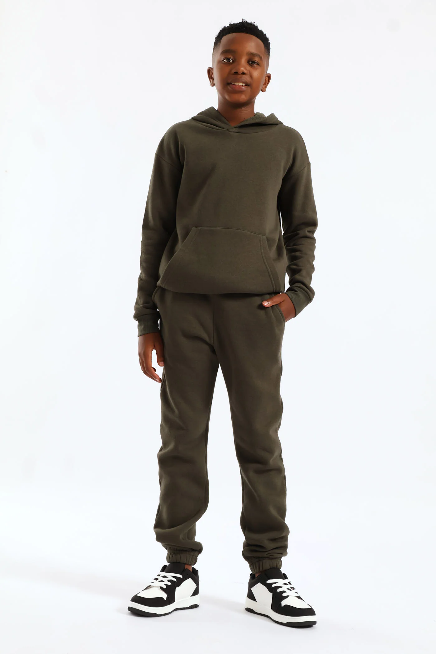 Boys Basic Fleece Jogger - Olive - Image 2
