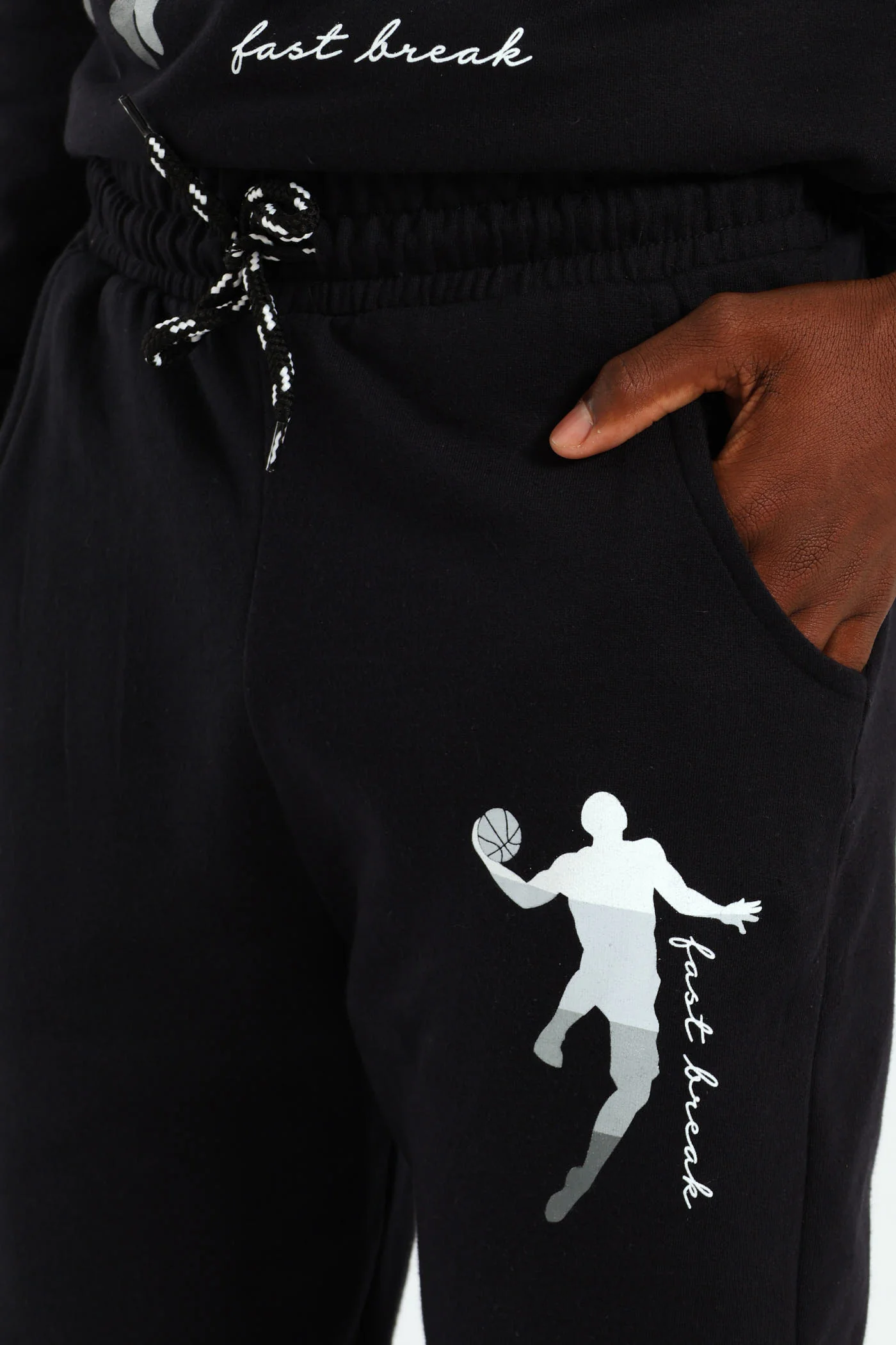 Boys Basketball Jogger - Black - Image 2
