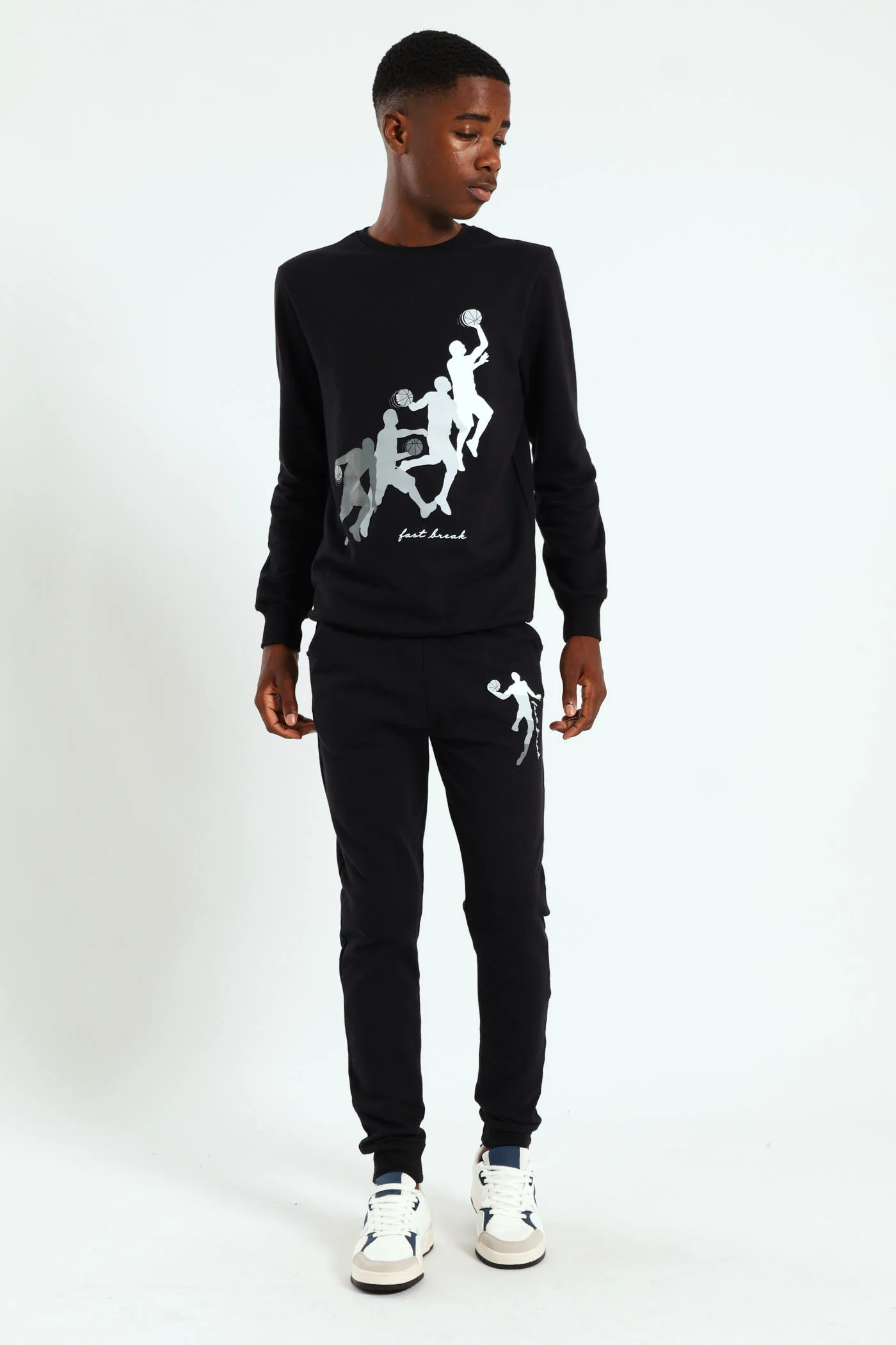 Boys Basketball Jogger - Black - Image 3