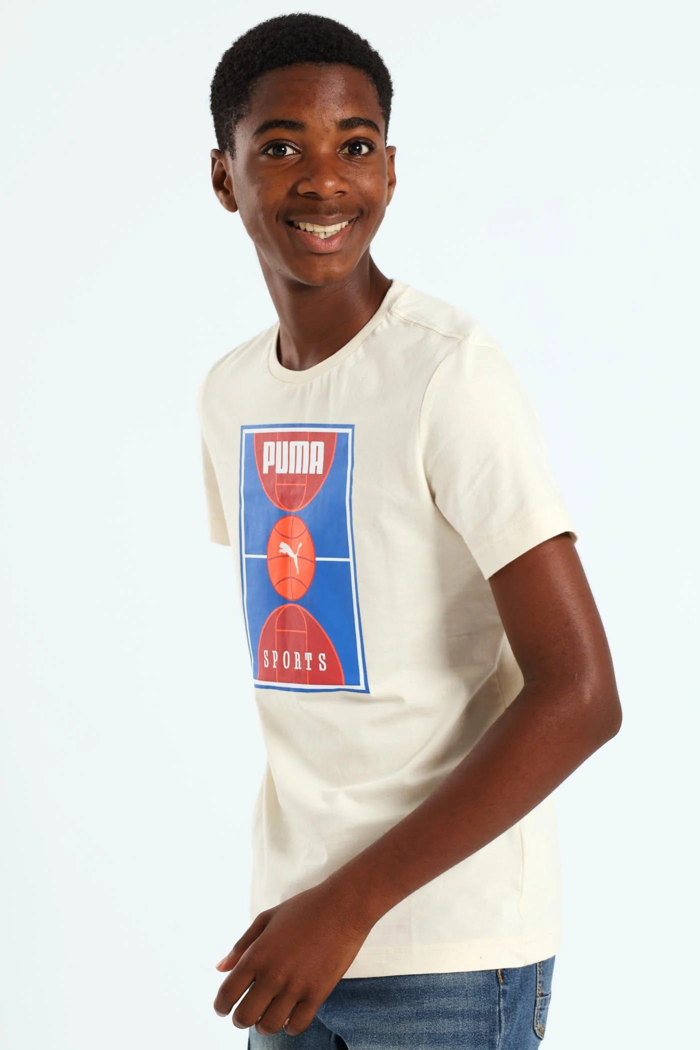 Boys Basketball Tee - White - Image 5