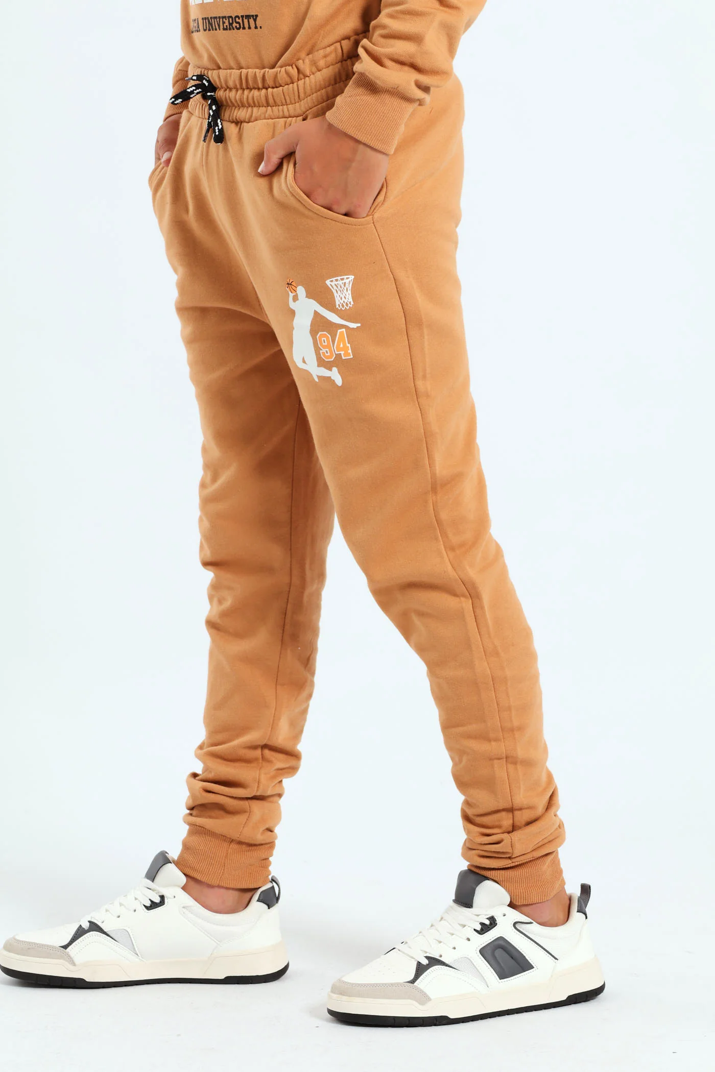 Boys Basketball Jogger - Brown - Image 3