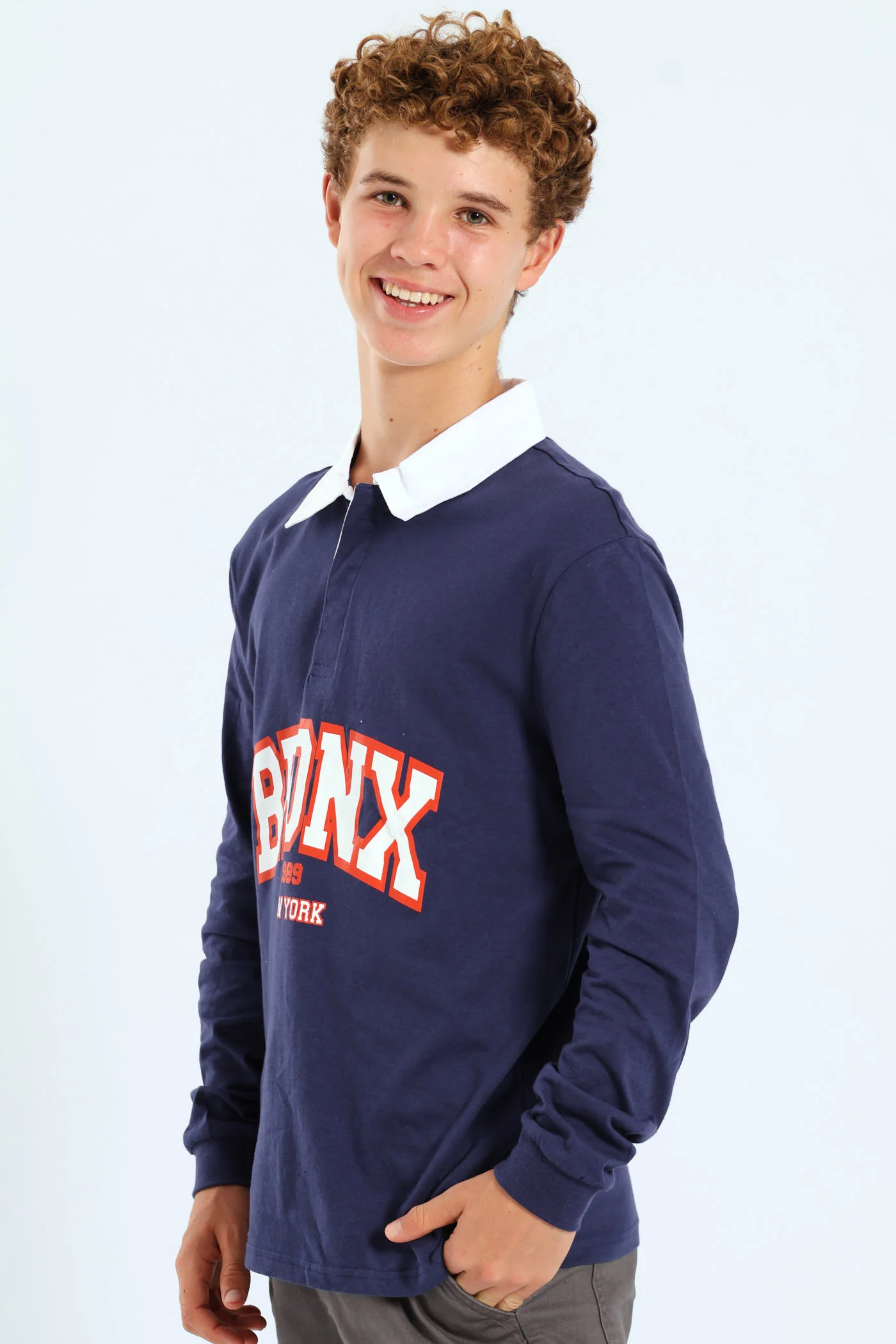 Boys Bronx Rugby Golfer - Navy - Image 4