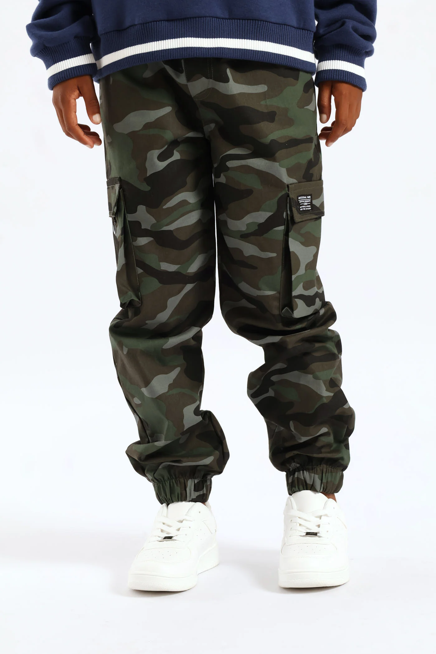 Boys Camo Cargo Jogger - Green - Image 3