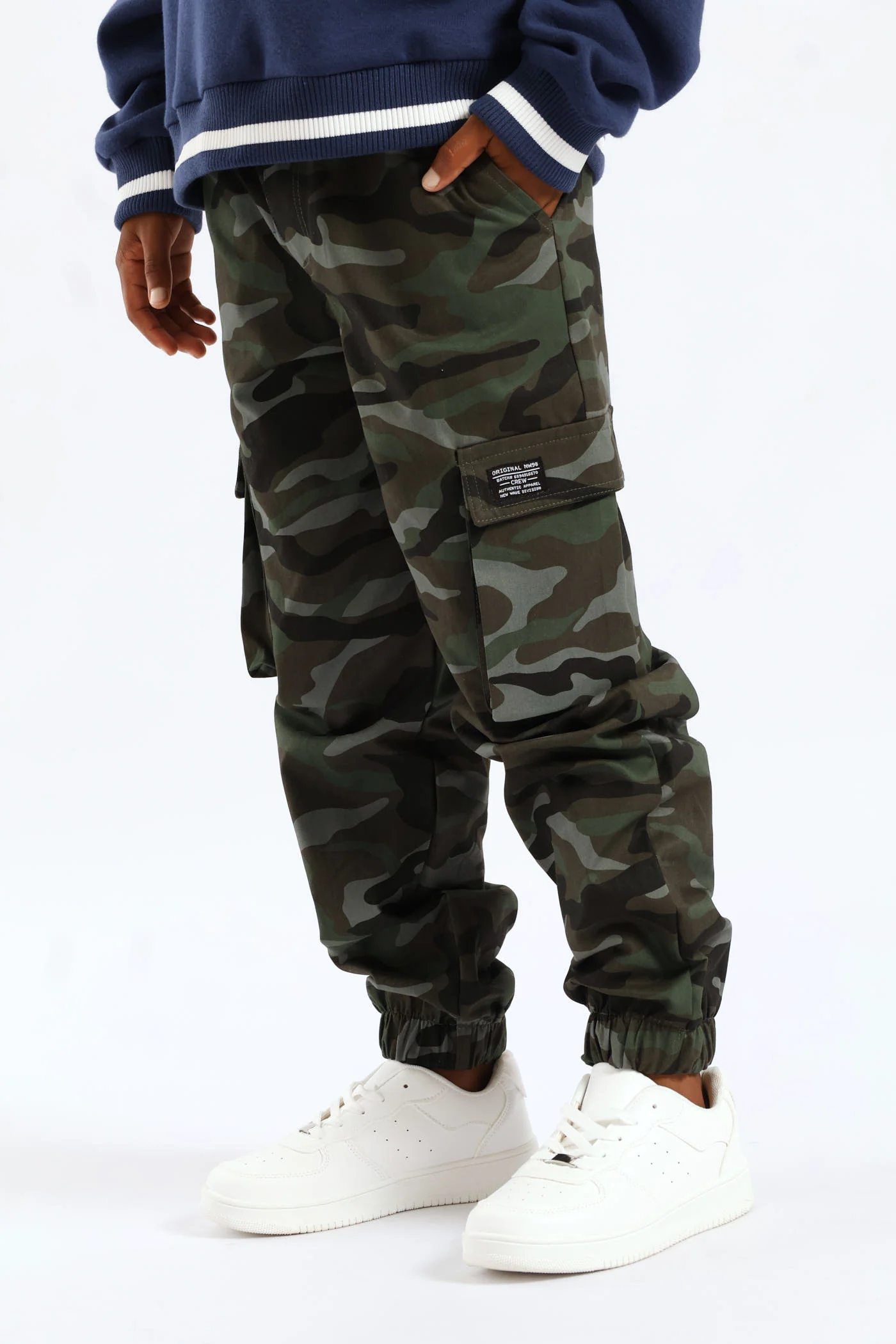 Boys Camo Cargo Jogger - Green - Image 4
