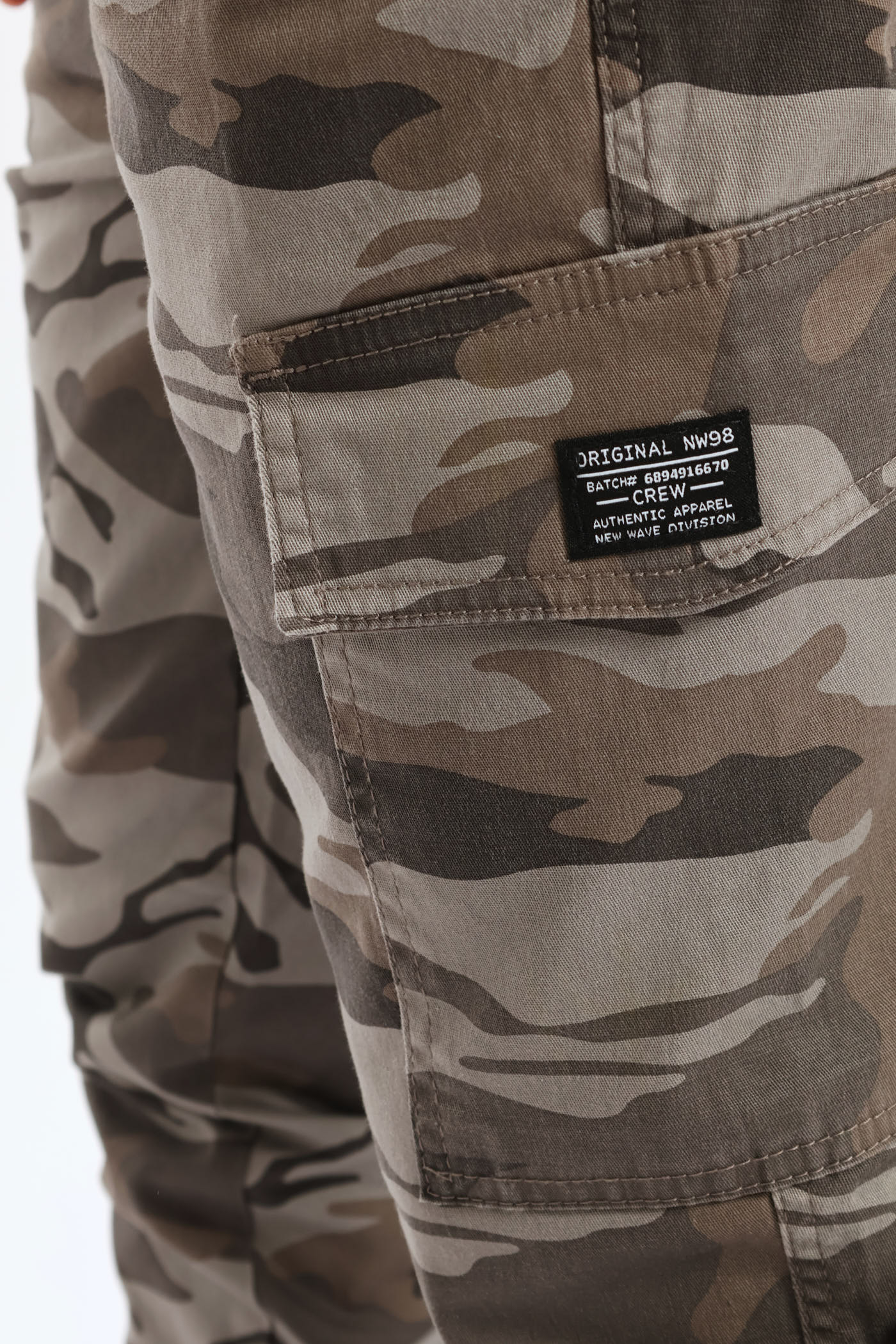 Boys Camo Print Cargo Jogger - Grey - Image 2