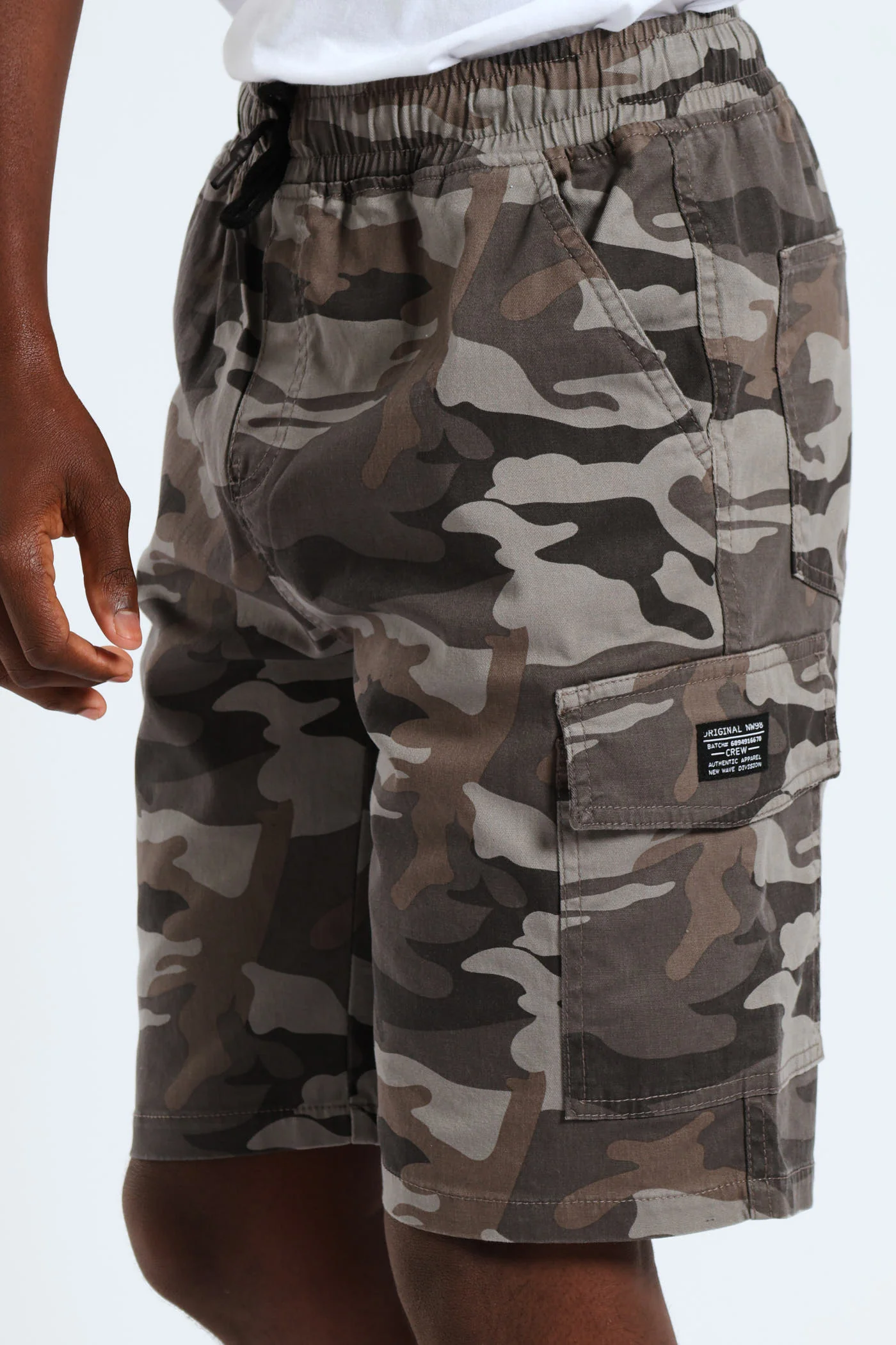 Boys Camo Print Cargo Short - Grey - Image 3