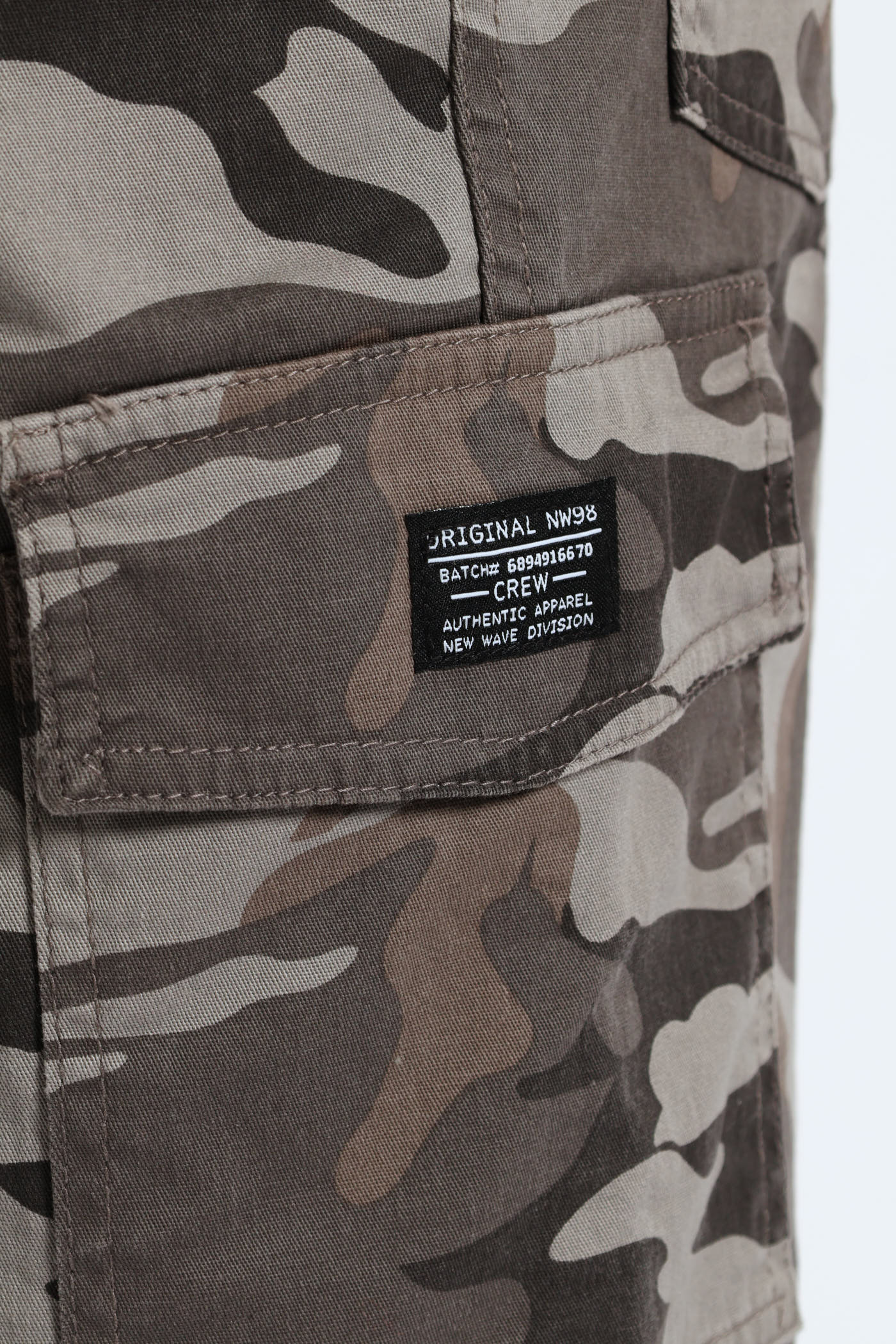 Boys Camo Print Cargo Short - Grey - Image 4