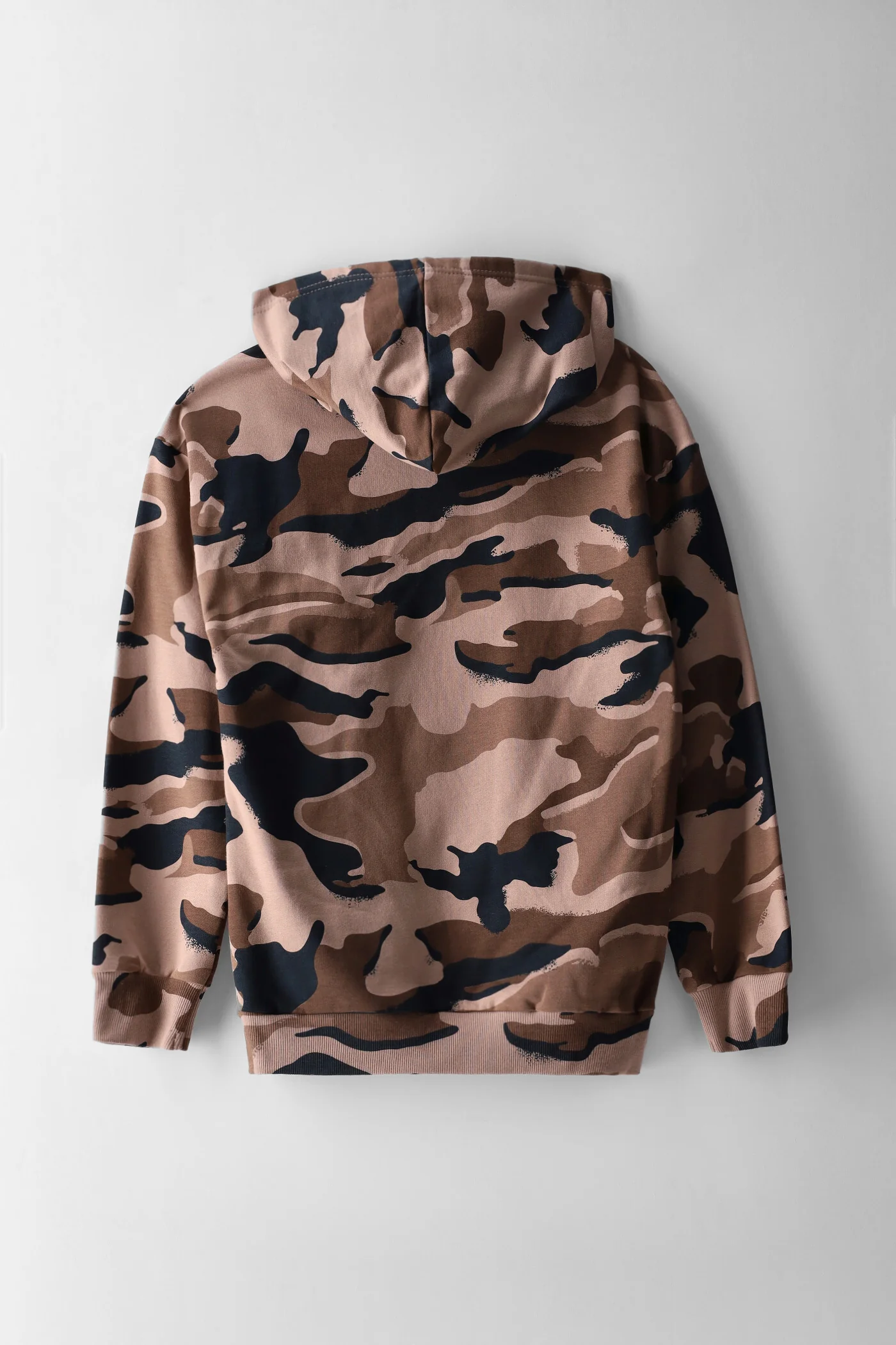 Boys Camo Print Hoody - Brown/Black - Image 2