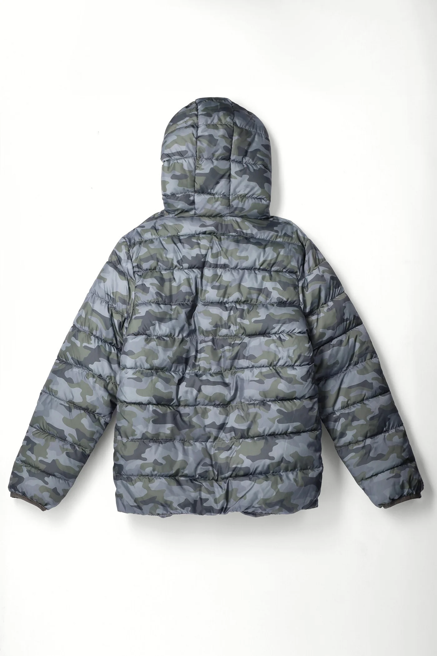 Boys Camo Print Puffer Jacket - Green - Image 6