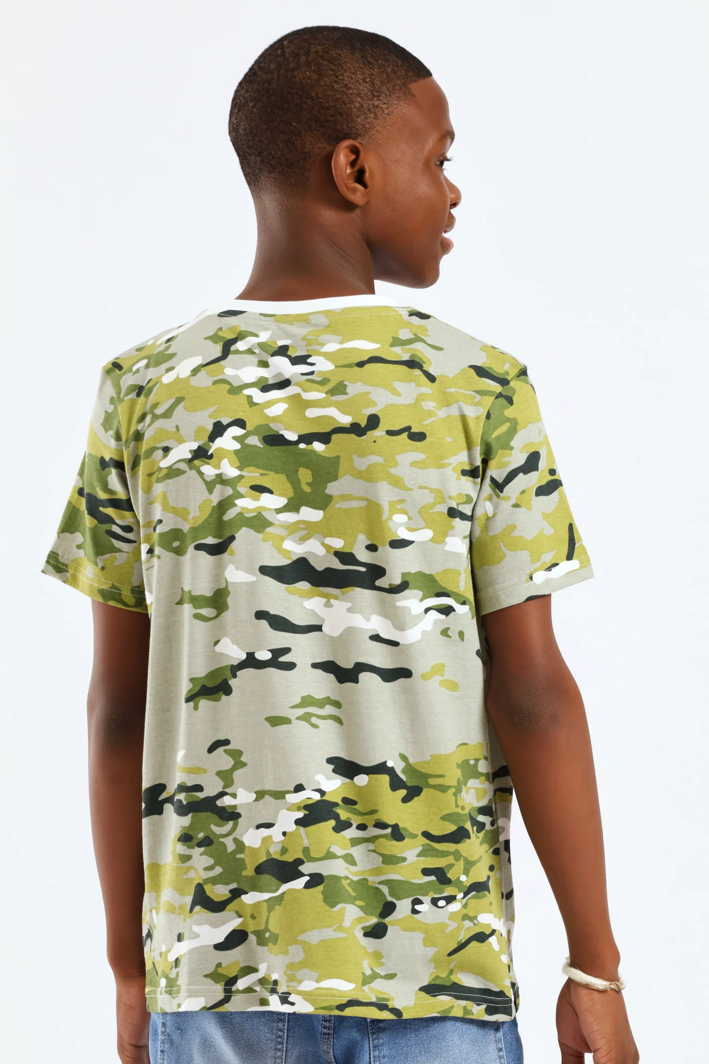 Boys Camo Tee - Green - Image 3