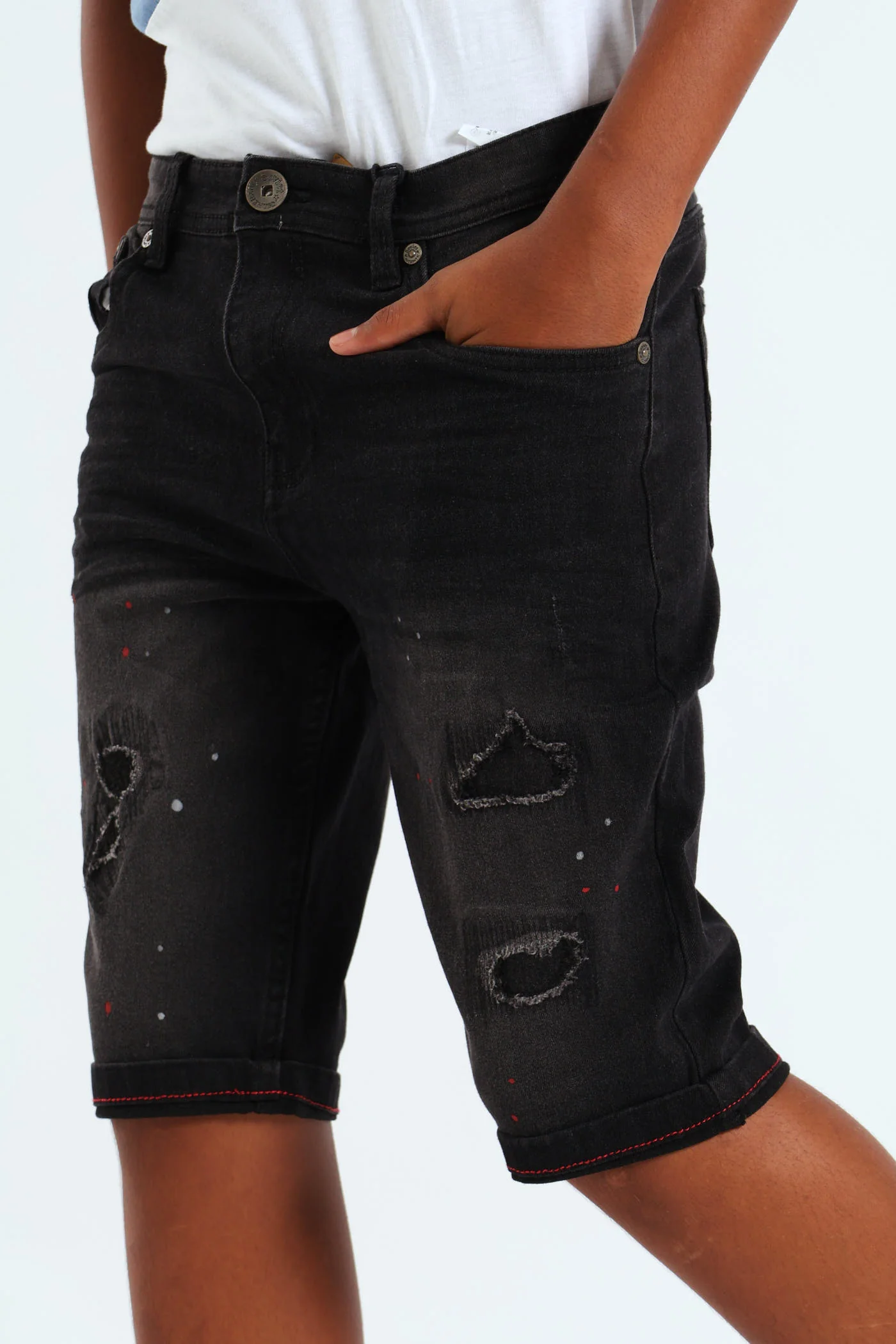 Boys Captain Denim Short - Black - Image 3
