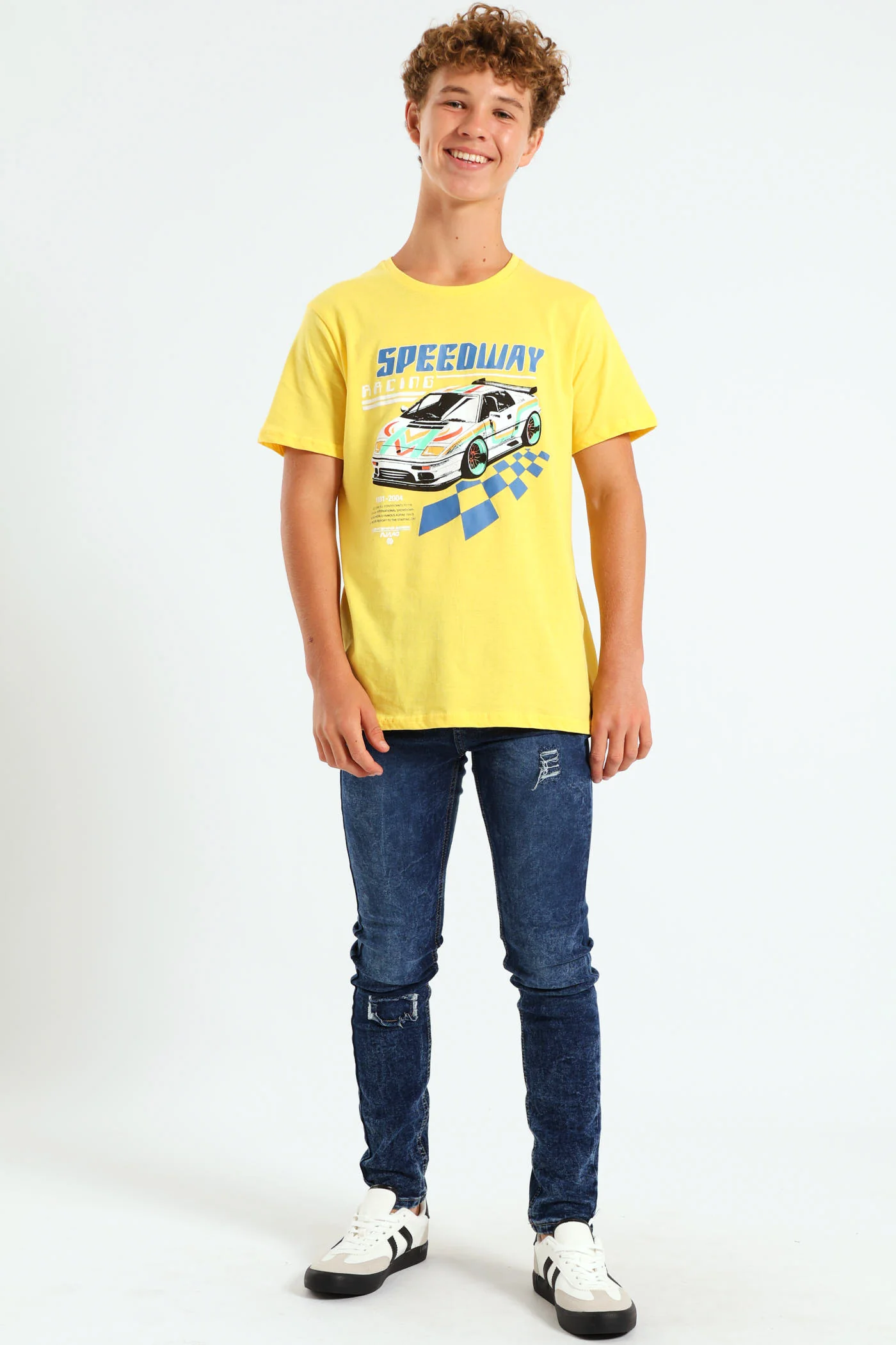 Boys Car Print Tee - Yellow - Image 5