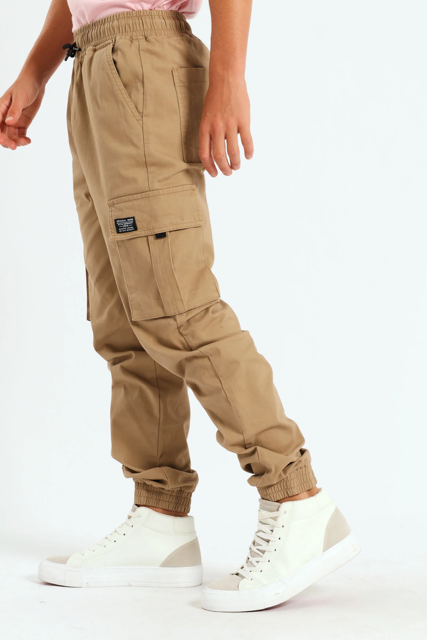 Boys Cargo Jogger Pants - Stone - Image 2