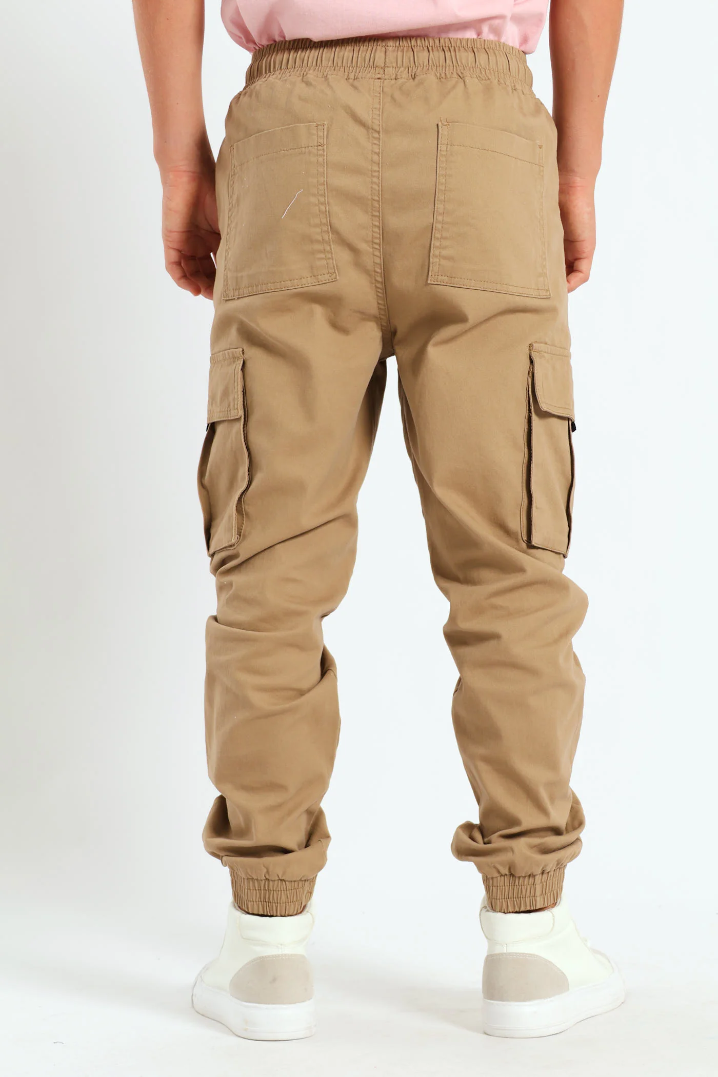 Boys Cargo Jogger Pants - Stone - Image 5