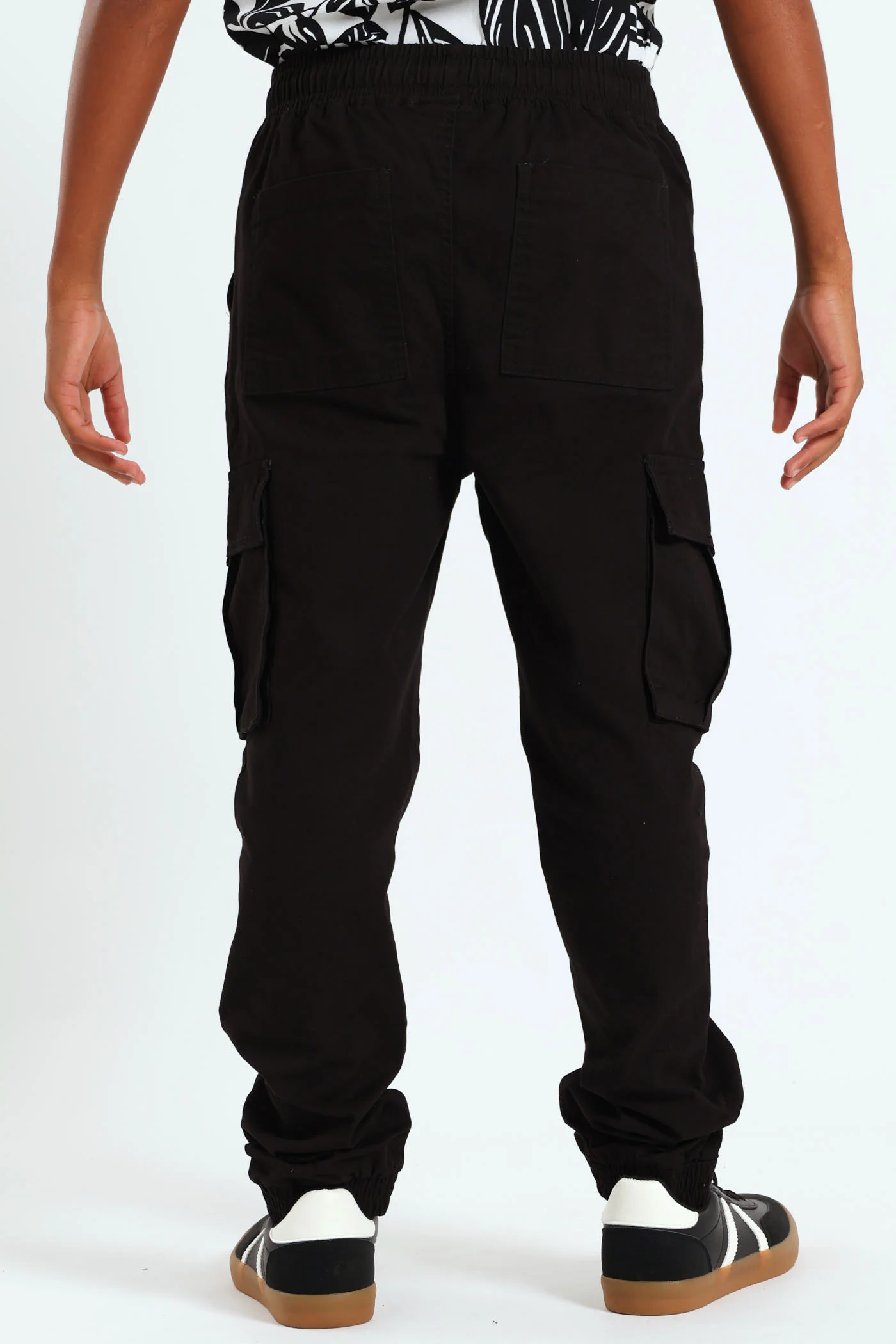 Boys Cargo Jogger Pants - Black - Image 3
