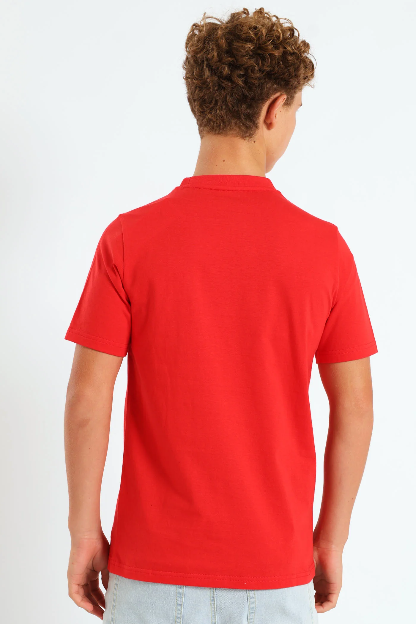 Boys Cat Logo Tee - Red - Image 3