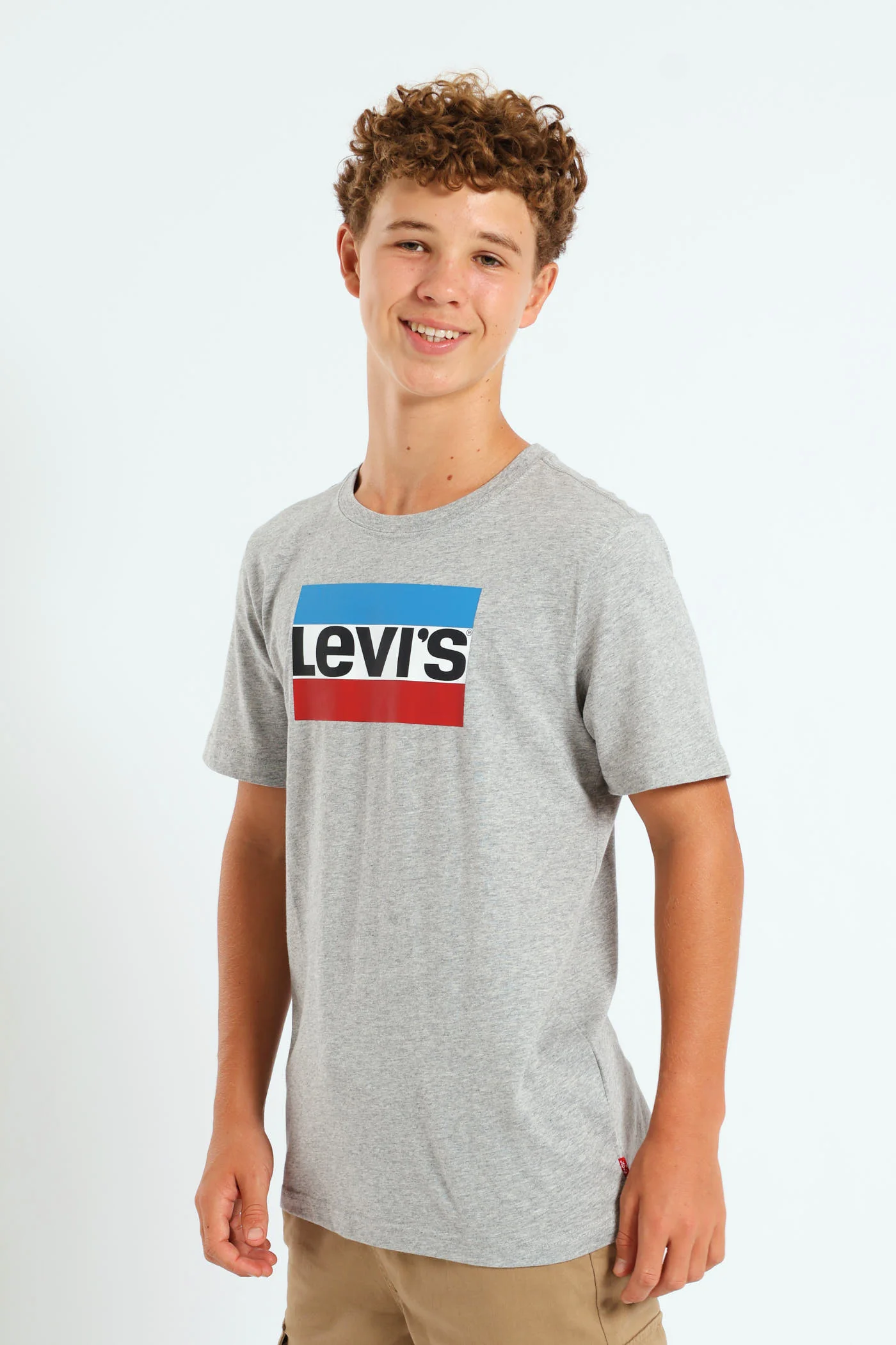 Boys Chest Block Print Tee - Grey - Image 2