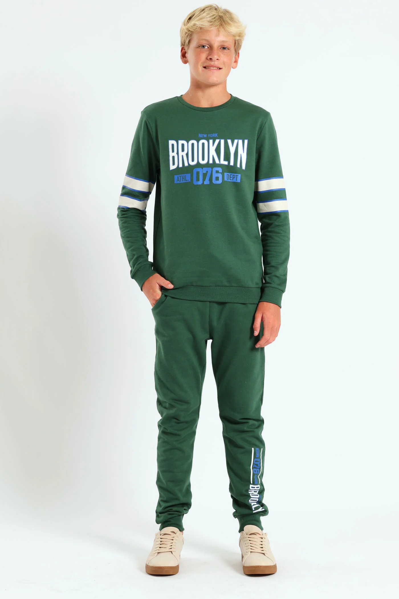 Boys College Jogger - Green - Image 4