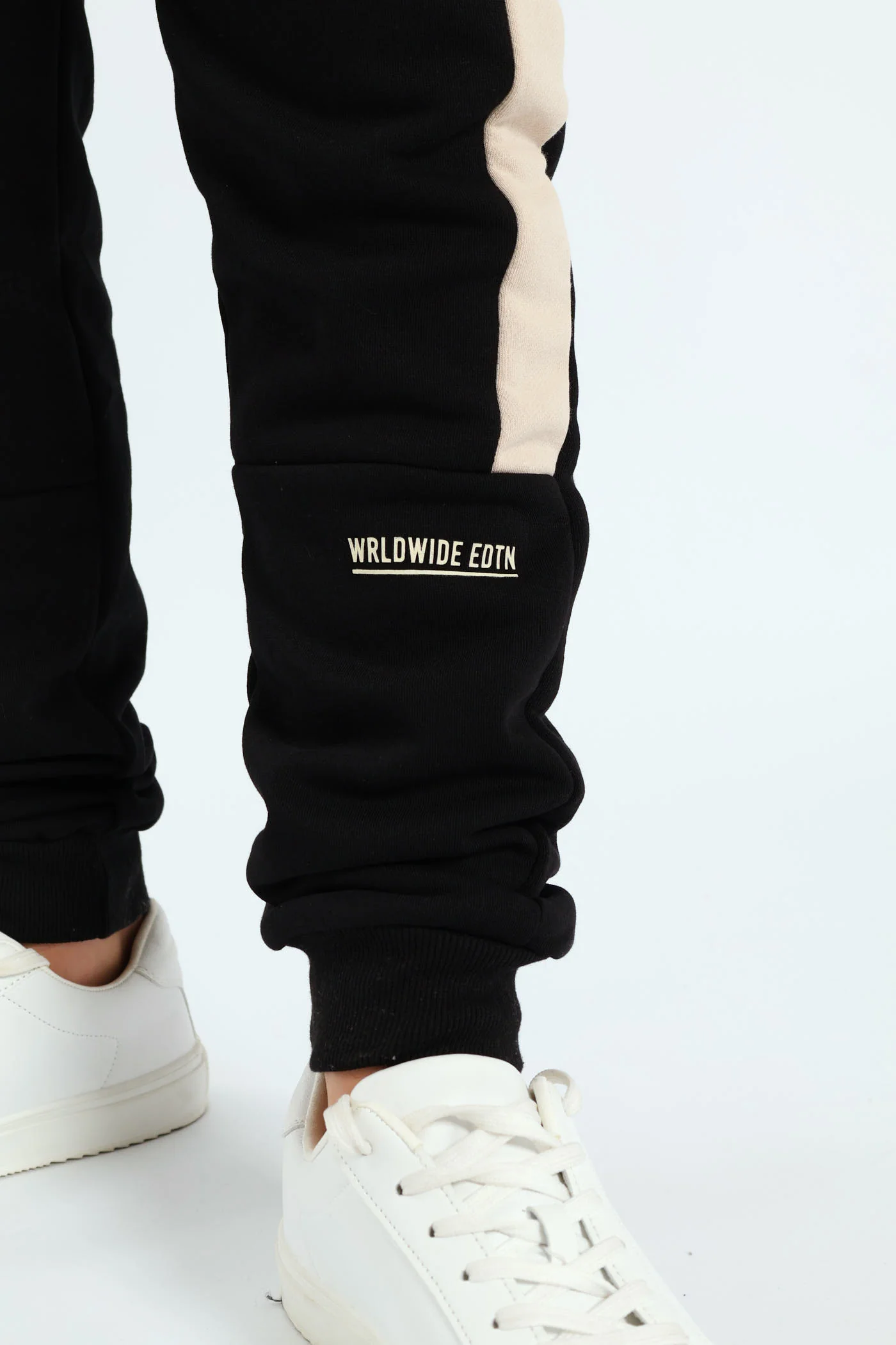 Boys Colourblock Jogger - Black/Tan - Image 2