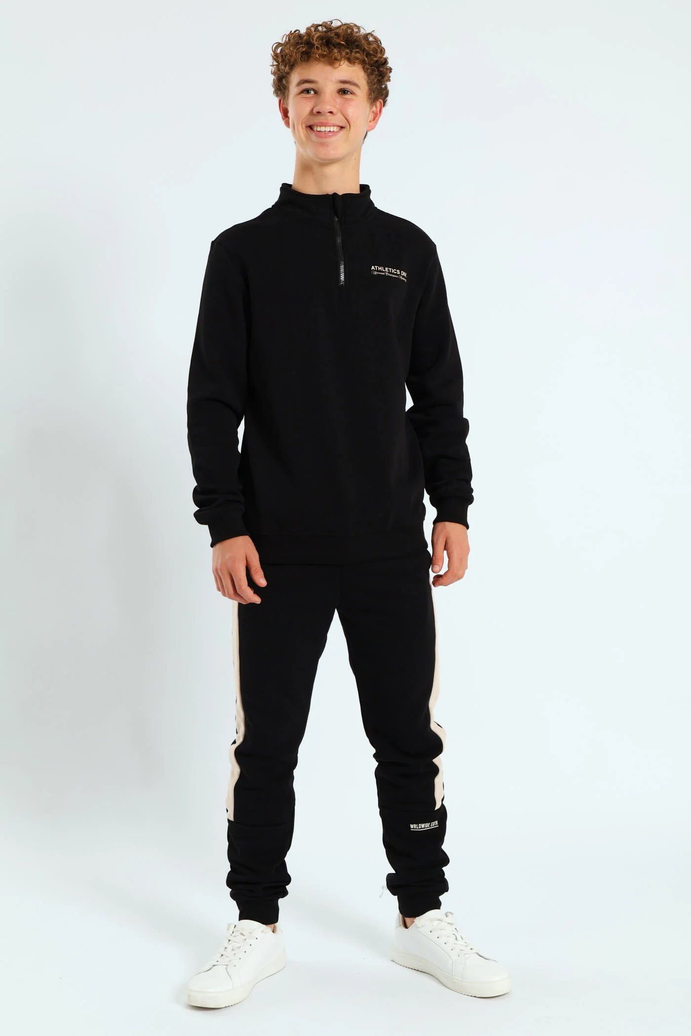 Boys Colourblock Jogger - Black/Tan - Image 5