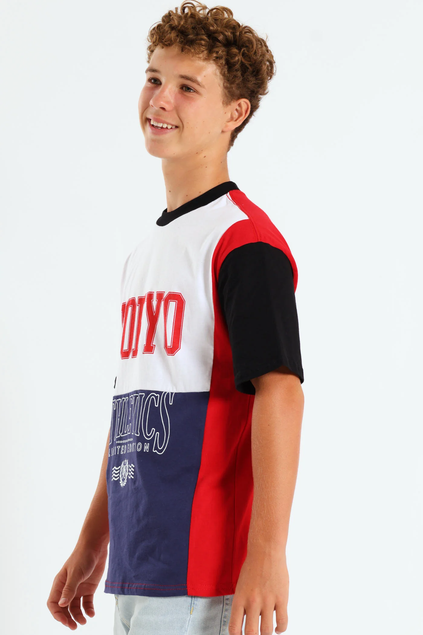 Boys Colourblock Oversized Tokyo Athletics Tee - Multi - Image 3